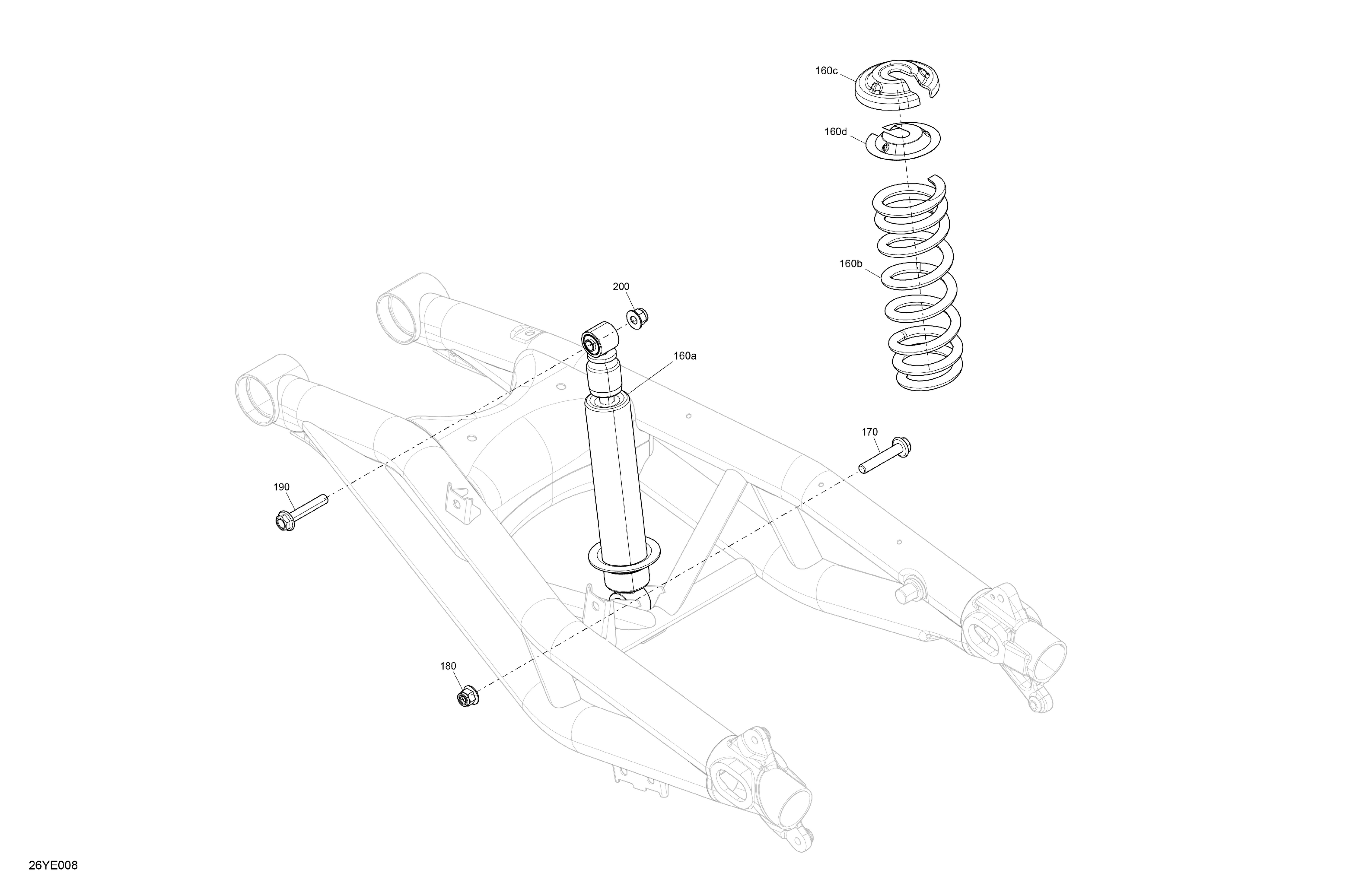 05  SUSPENSION AMORTISSEUR ARRIERE POUR SPYDER F3 SPORT SE6 MONOLITH BLACK 2025