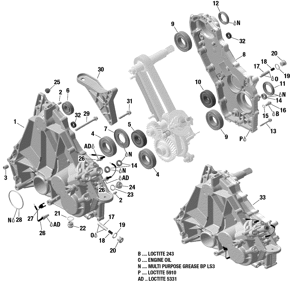 01 ROTAX BOITE DE VITESSES BOITIER 600 ACE POUR RYKER 600 ACE CVT 2019