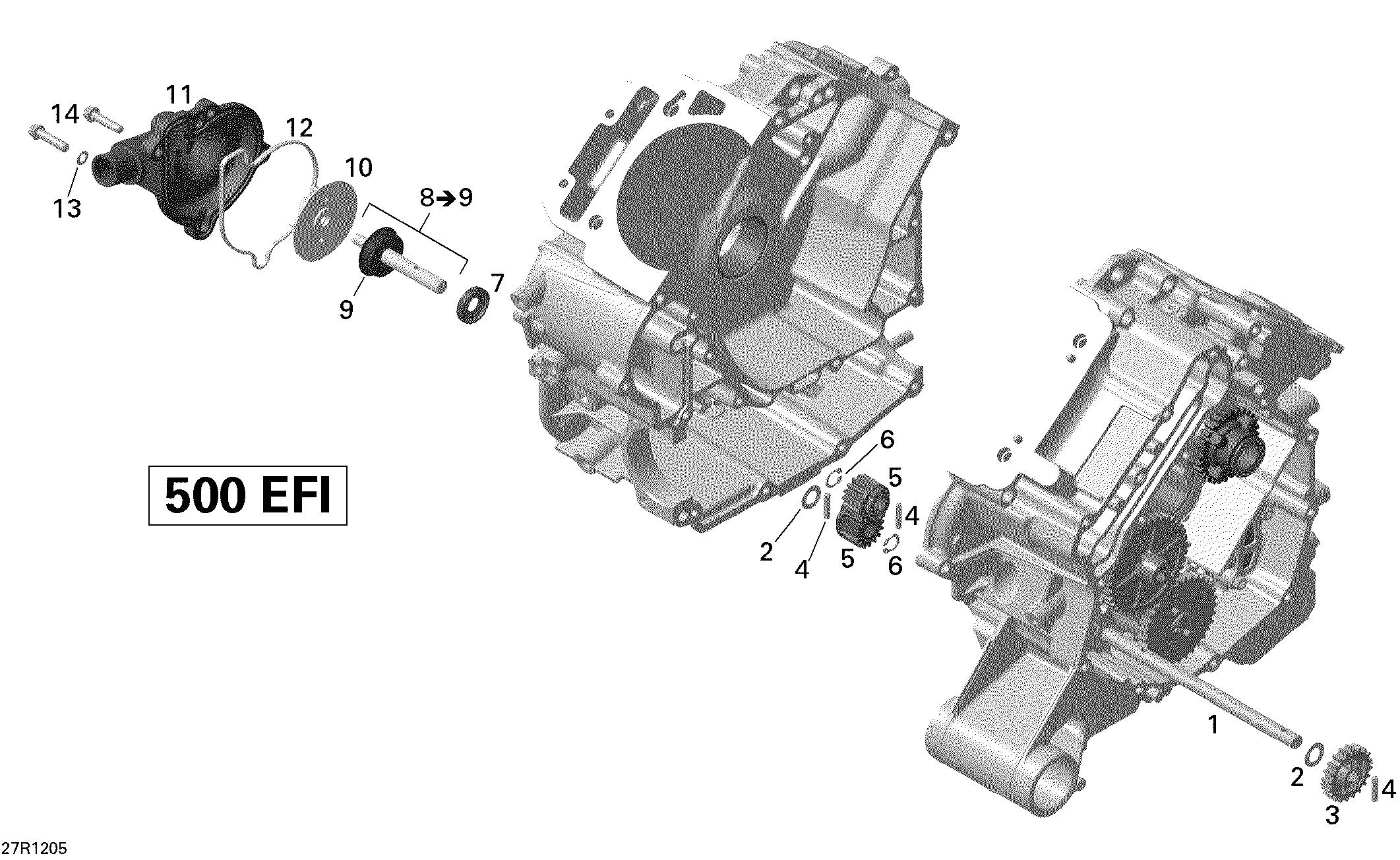 01  REFROIDISSEMENT MOTEUR POUR OUTLANDER MAX LTD 800 EFI GRIS ACIER METALLIQUE 2008