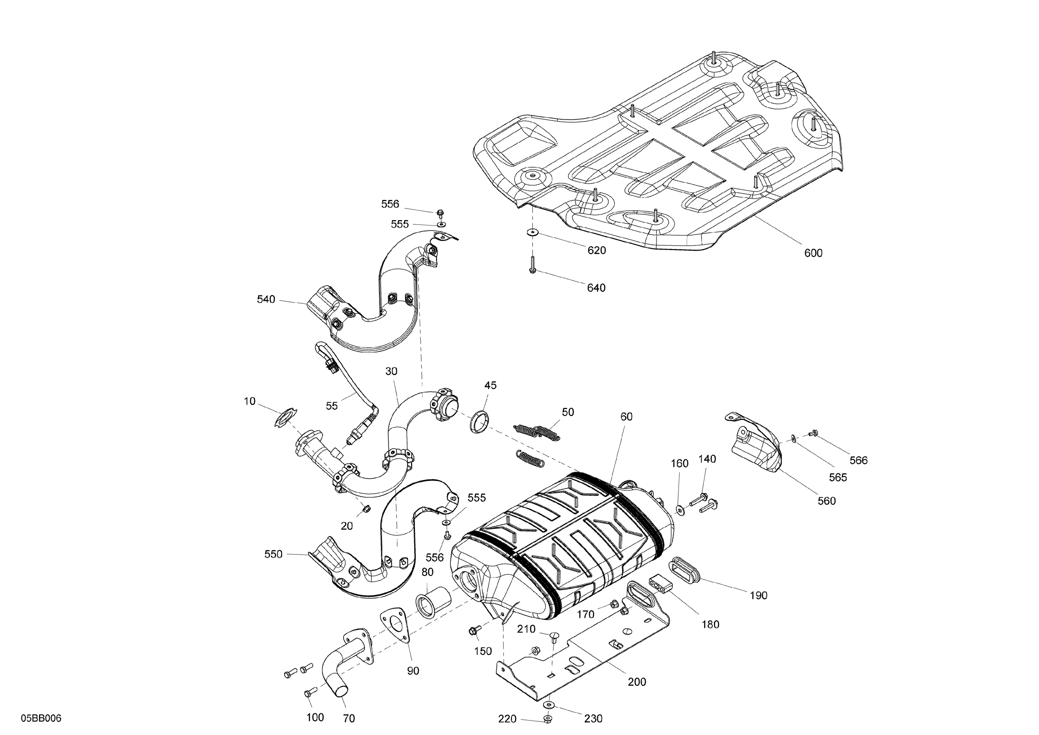 02  MOTEUR ECHAPPEMENT POUR MAVERICK TRAIL 700 BASE ROUGE CAN AM EPANO 2022