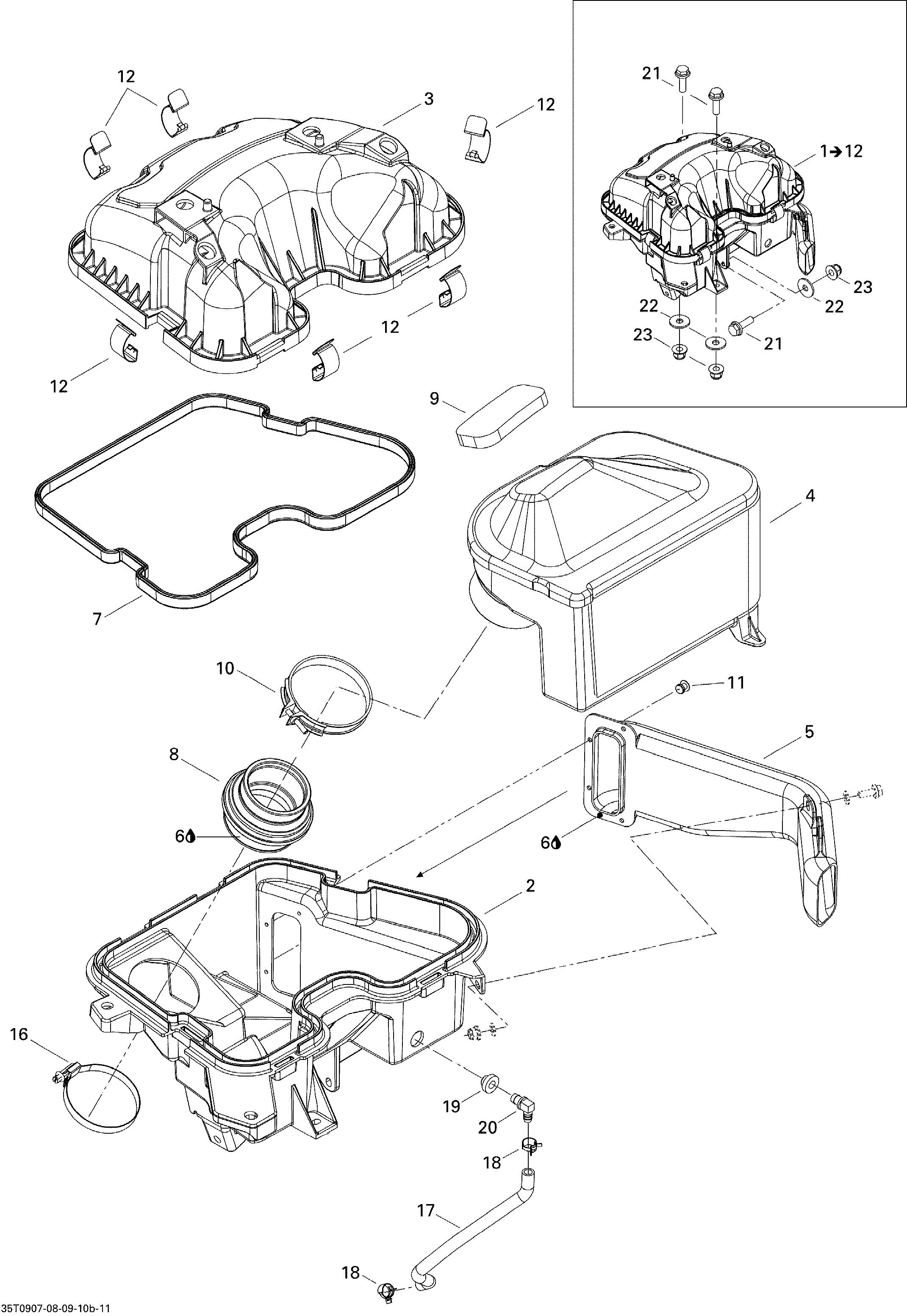 02  SILENCIEUX ADMISSION POUR OUTLANDER MAX LTD 800R CVT ROUGE RADIANT 2009