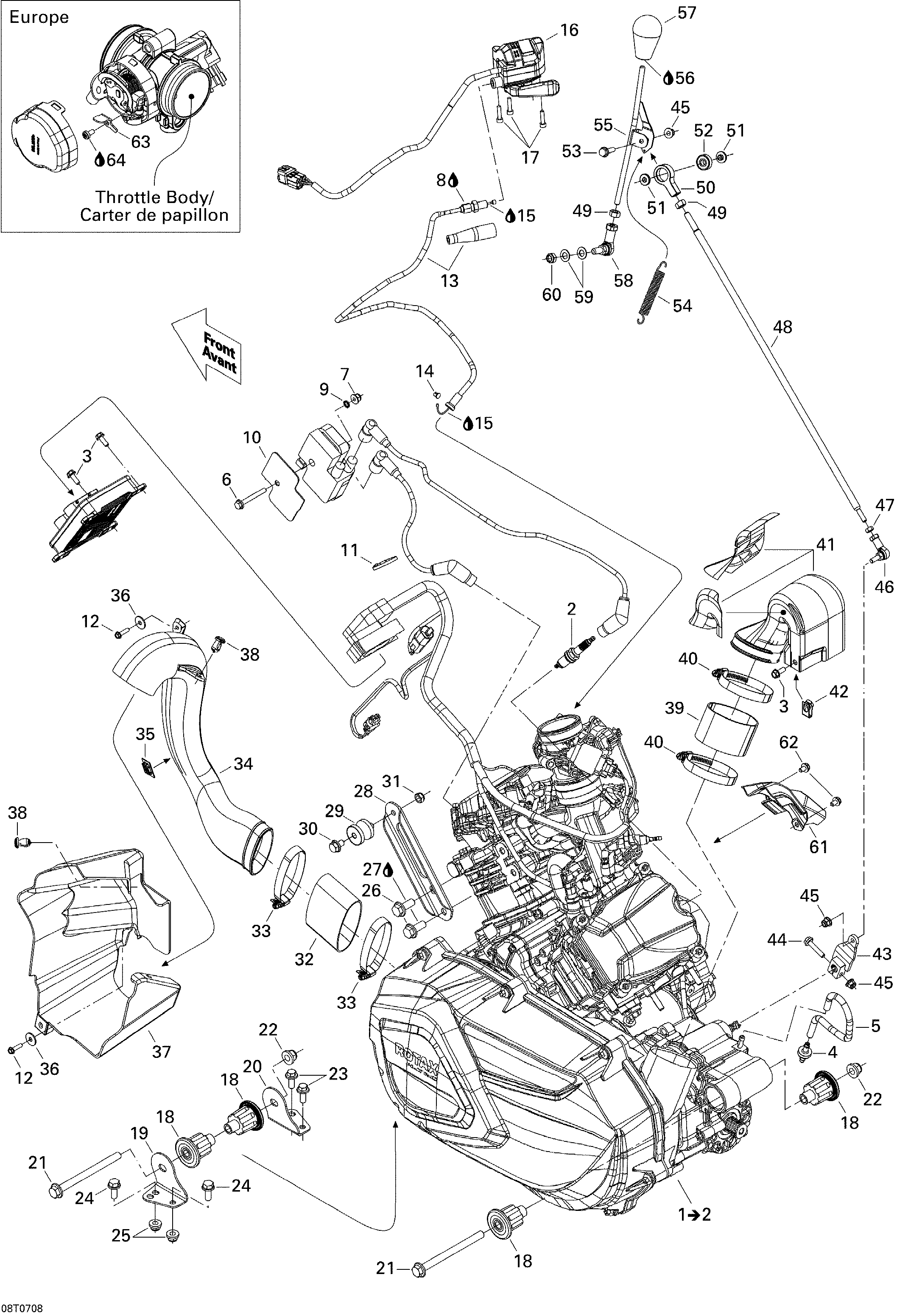 01  MOTEUR POUR RENEGADE 800 EFI JAUNE 2007