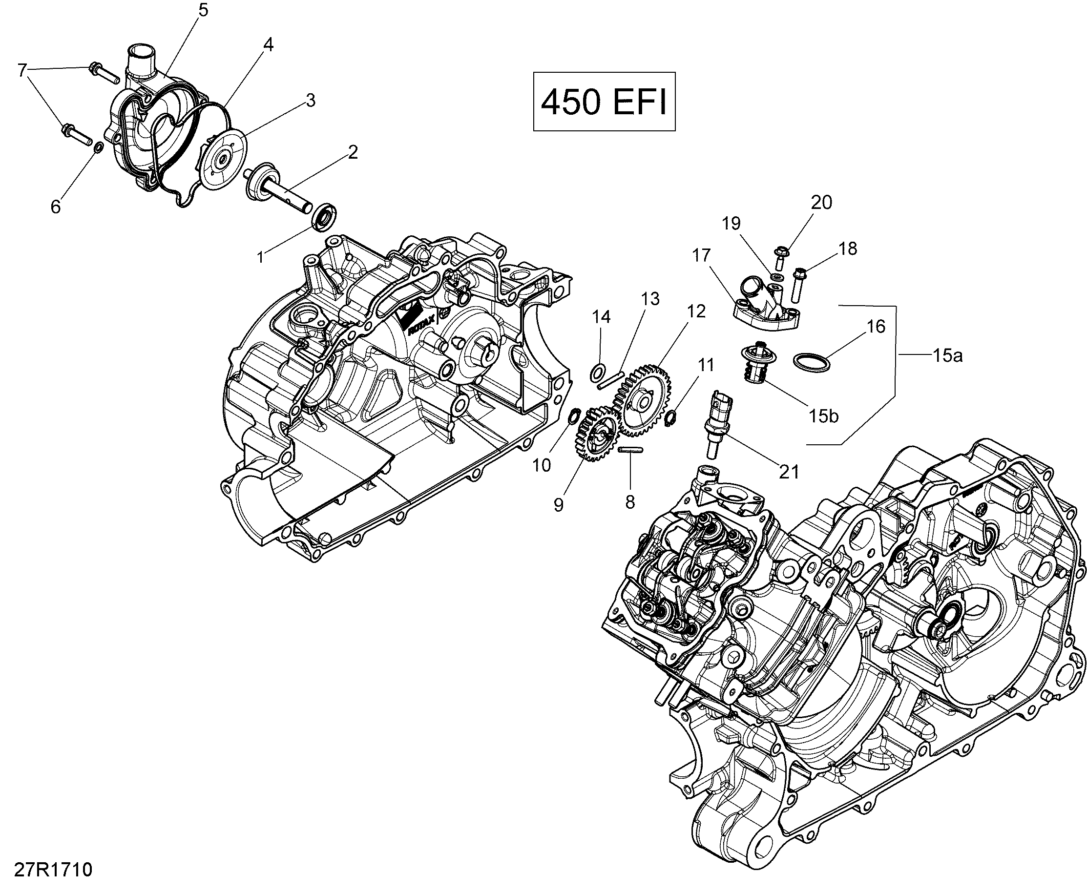 01  REFROIDISSEMENT MOTEUR 450 EFI POUR OUTLANDER 450 PRO VERT ESCADRONL 2018