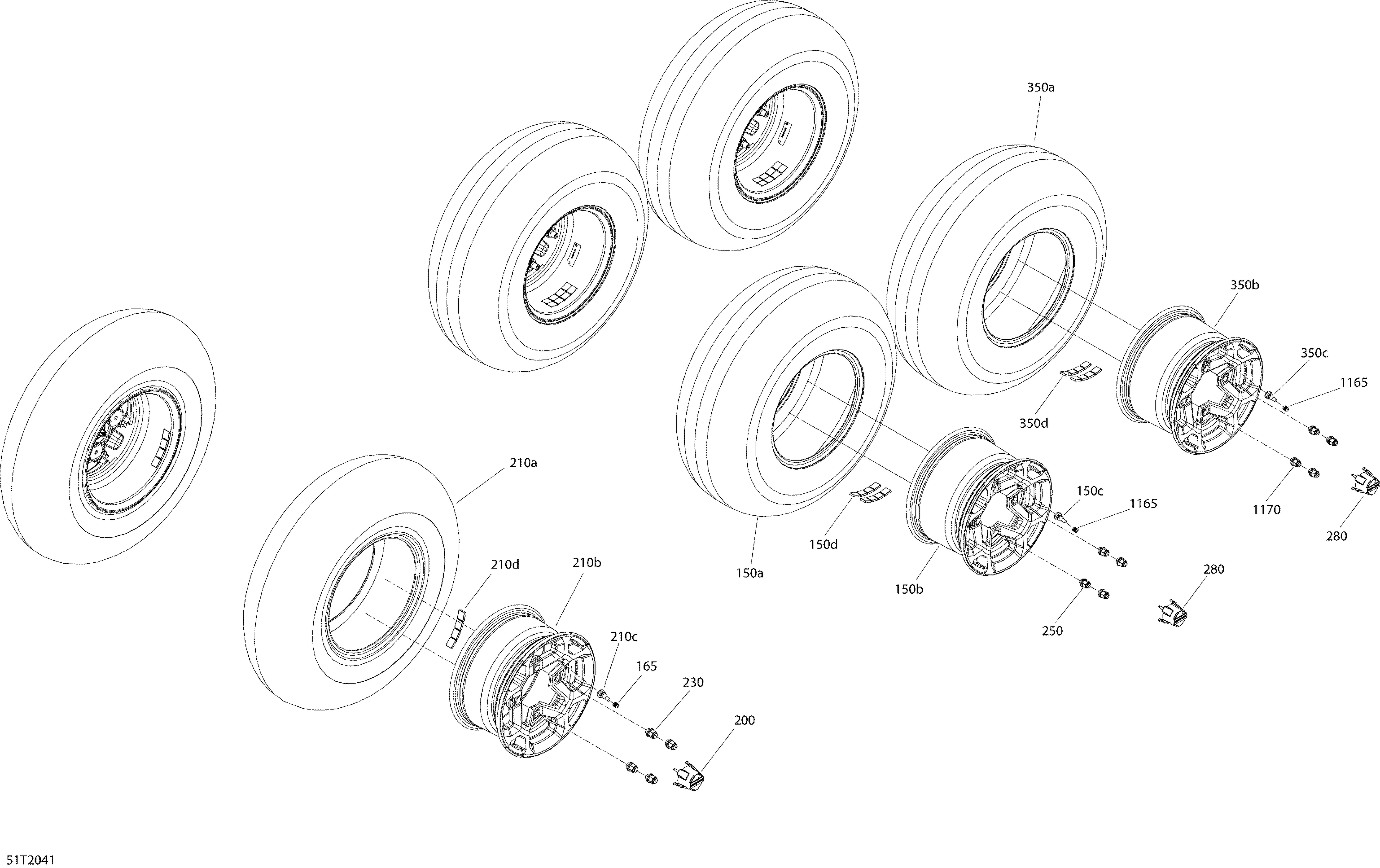 07  ROUES STD POUR OUTLANDER 6X6 1000 EFI PRO MAGNESIUM PUR 2020