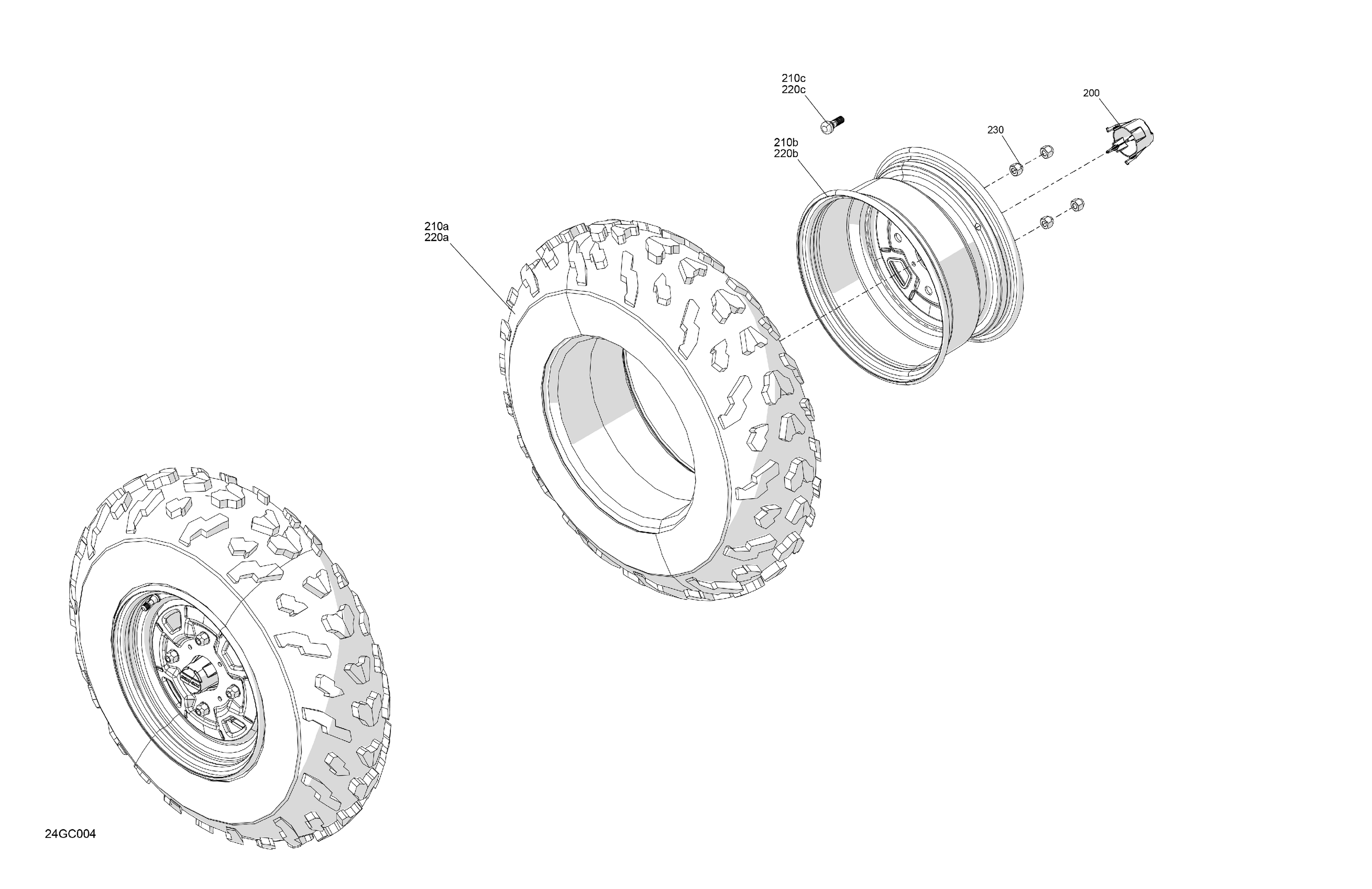 04  ENTRAINEMENT ROUES AVANT POUR OUTLANDER STD 450 VERT TUNDRA 2023