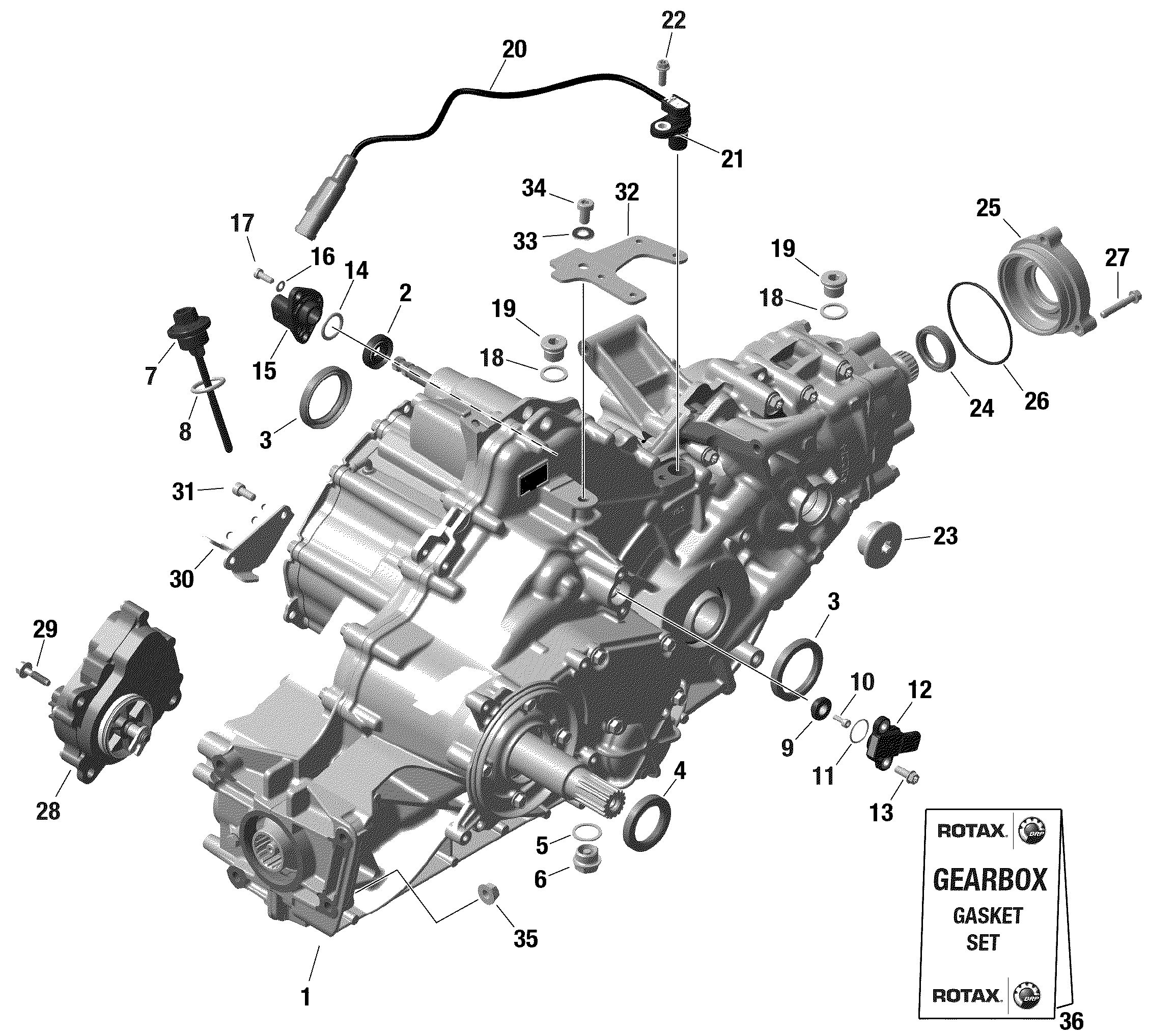 01  ROTAX BOITE DE VITESSES ET COMPOSANTES POUR TRAXTER 6X6 HD10 6X6 DPS BREAK UP COUNTRY 2022