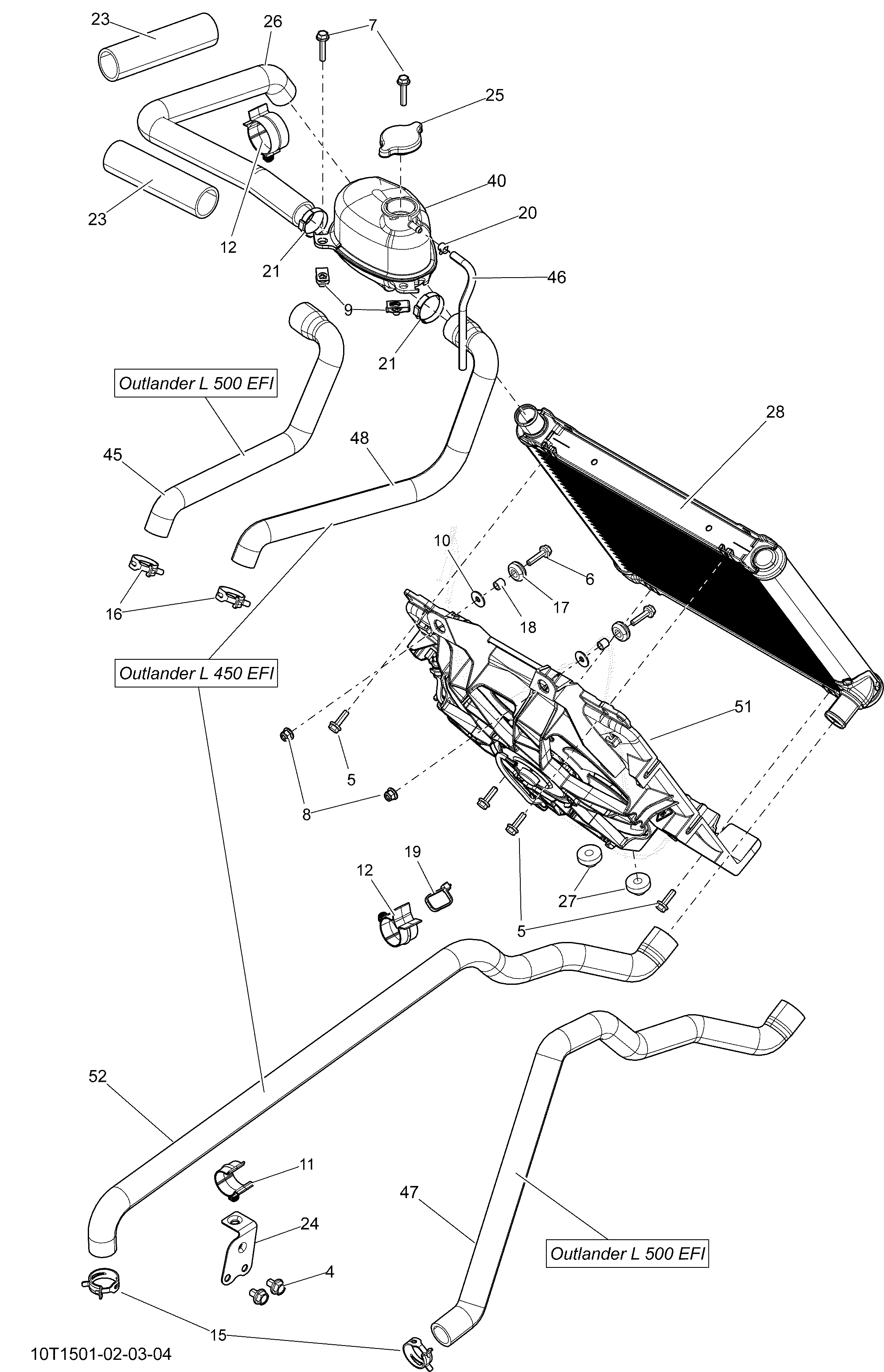 01  SYSTEME REFROIDISSEMENT 10T1501 POUR OUTLANDER L DPS GRIS 2015