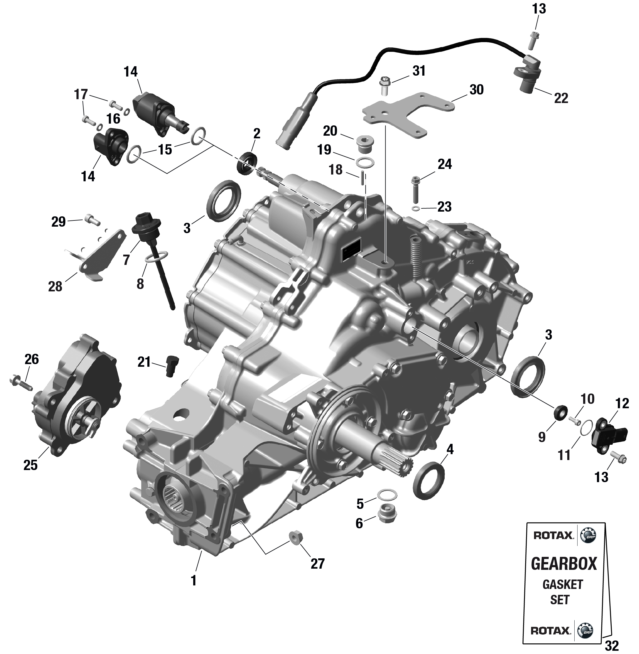 01  ROTAX ENSEMBLE DE BOITE DE VITESSES ET ARBRE DENTRAINEMENT 686 818 TREMEC 2E GENERATION POUR MAVERICK MAX SPORT 1000R DPS ROUGE INTENSE 2024