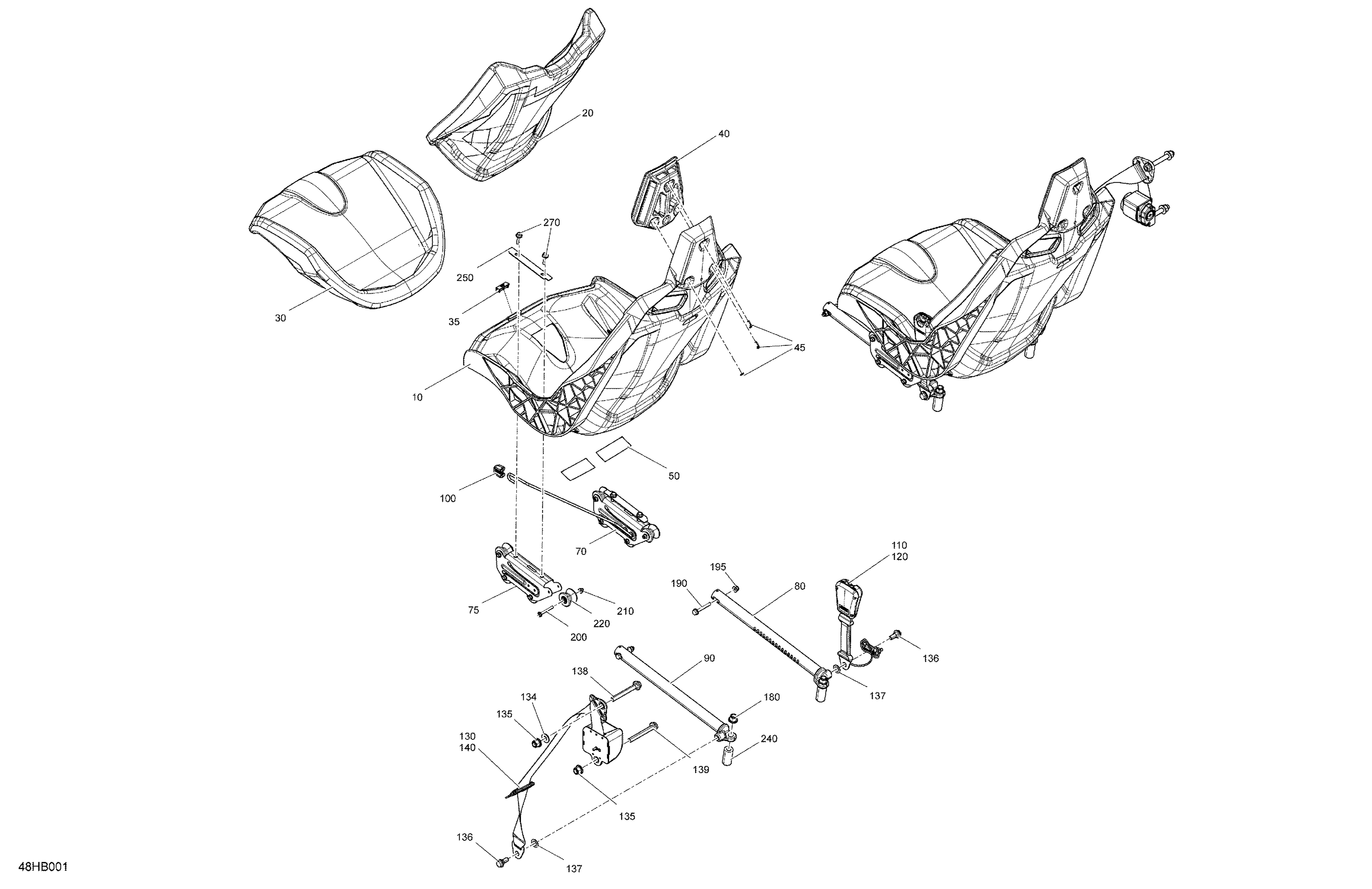 07  CARROSSERIE SIEGES POUR MAVERICK TURBO R DS BLEU GULFSTREAM 2021