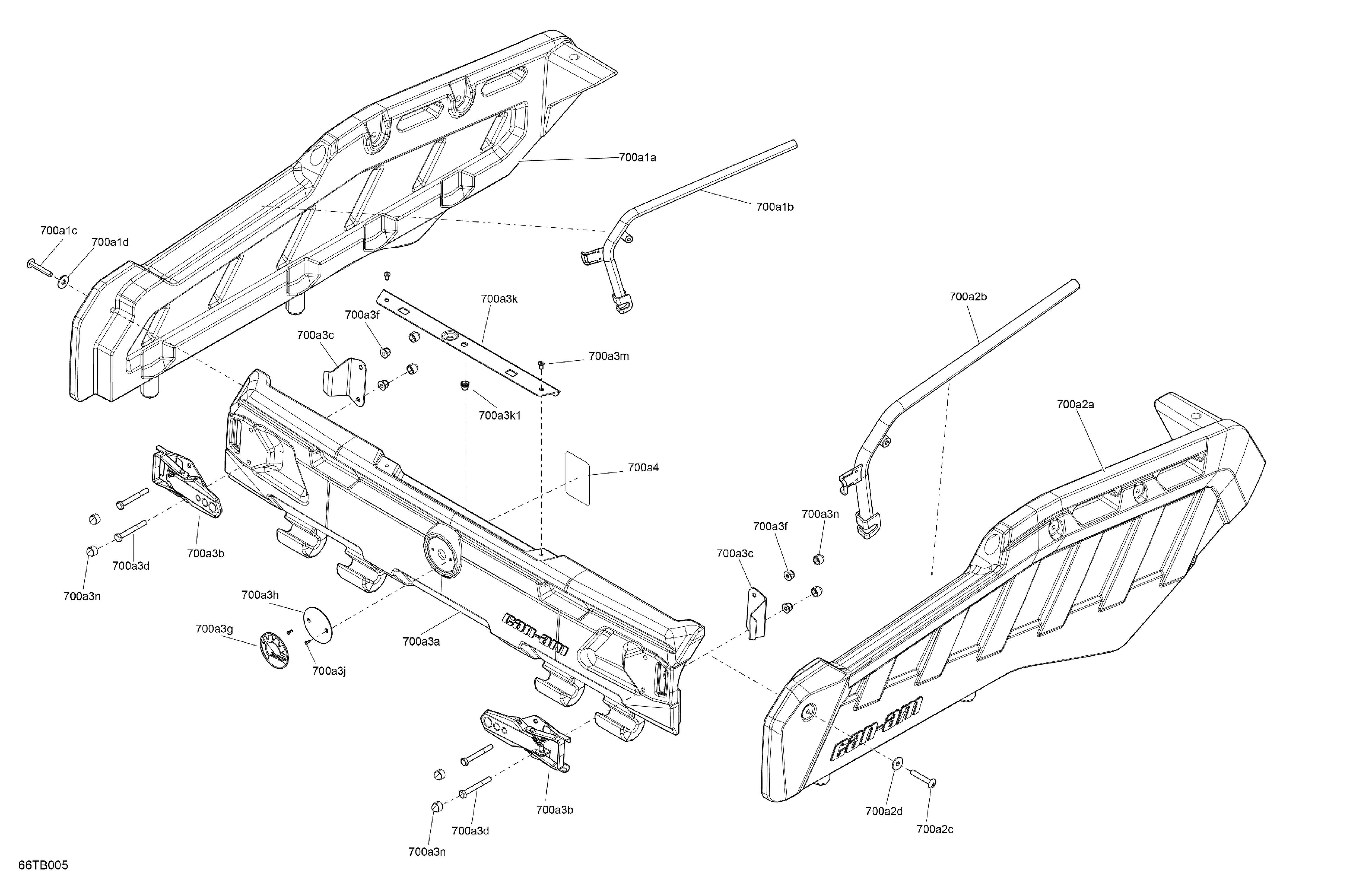 07  CARROSSERIE MUR DE CHARGEMENT POUR OUTLANDER 1000 EFI 6X6 XT VERT ESCADRON 2022