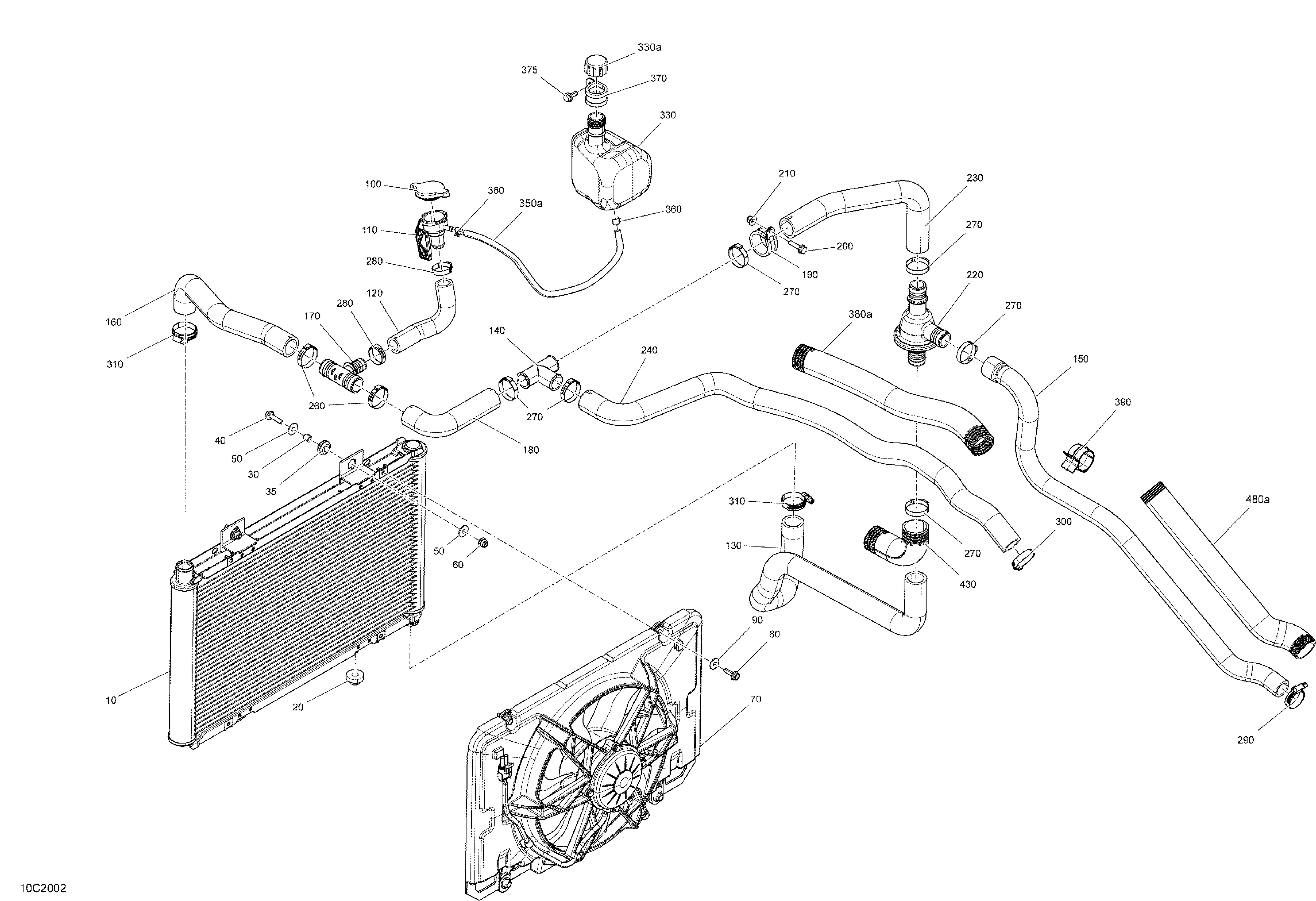 01  REFROIDISSEMENT SYSTEME POUR COMMANDER 1000R LTD GRIS ASPHALTE 2020