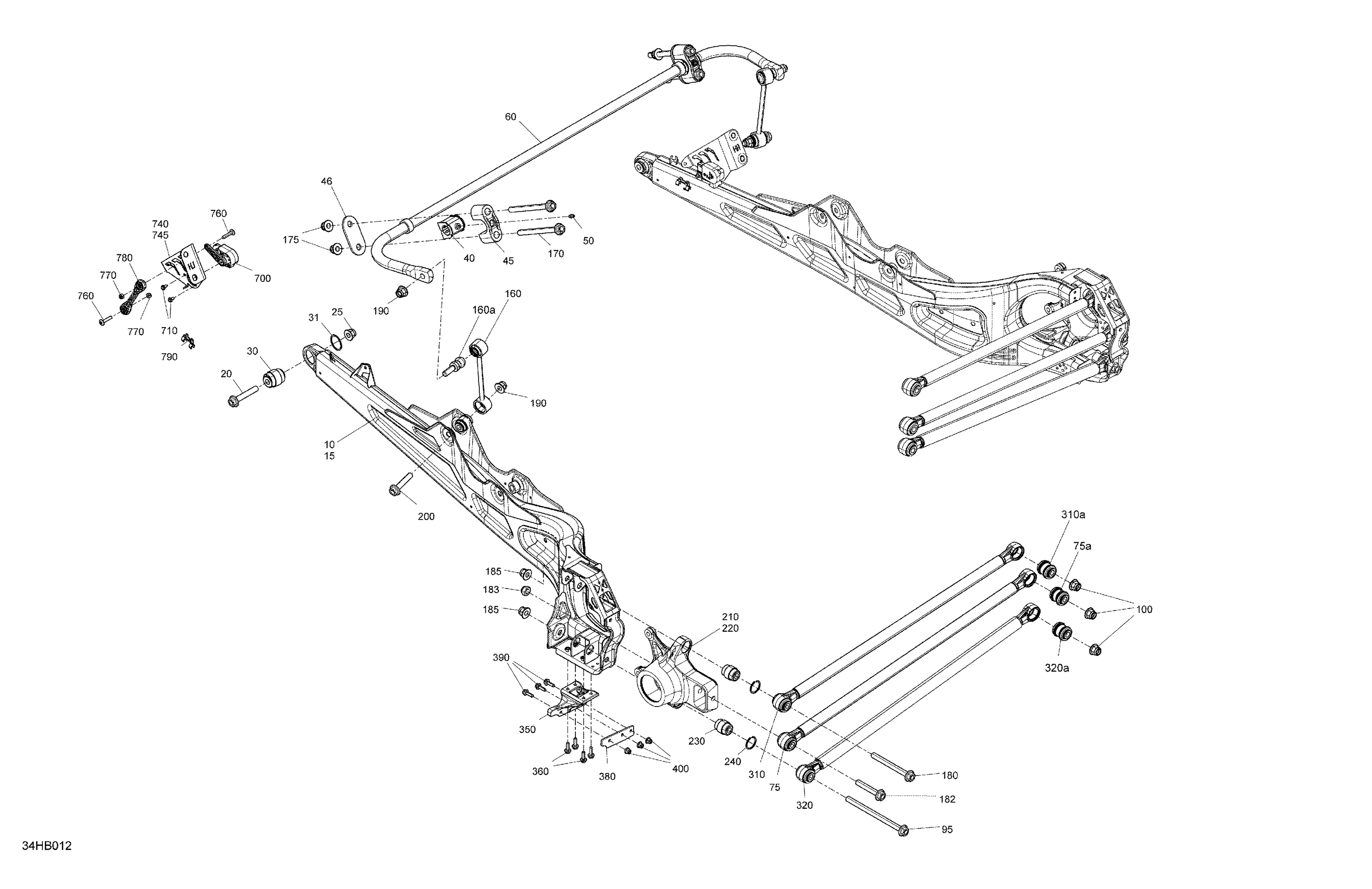 05  SUSPENSION PIECES ARRIERE POUR MAVERICK X3 MAX TURBO RR XRS BLEU EBLOUISSANT EPANO 2022