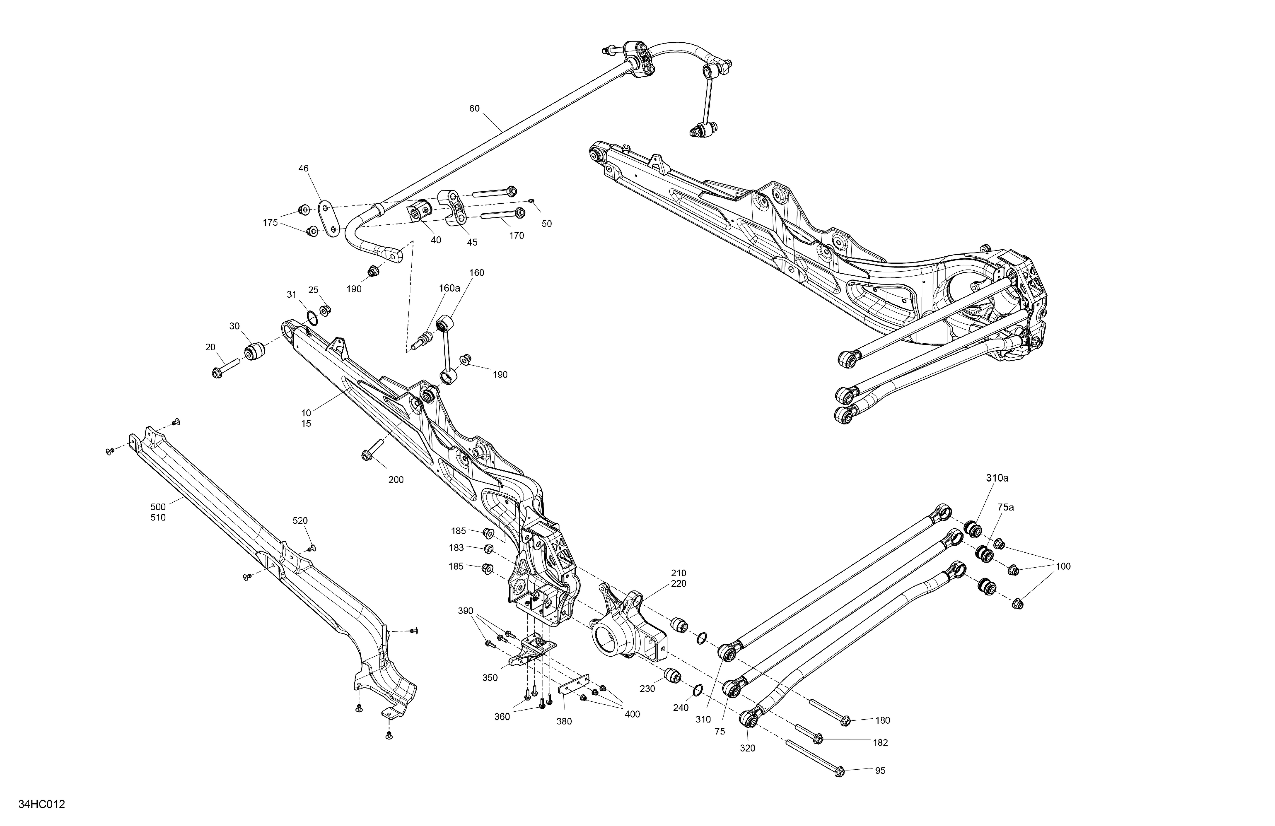 05  SUSPENSION COMPOSANTS ARRIERE POUR MAVERICK X3 TURBO RR XRC GRIS MINERAL SATIN EPANO 2023