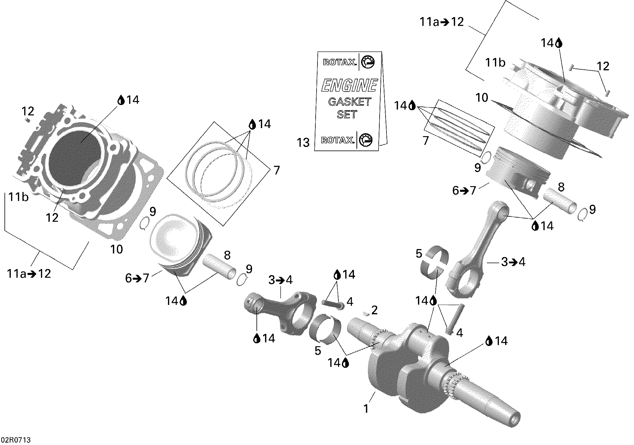 01  VILEBREQUIN PISTON ET CYLINDRE POUR OUTLANDER 800 ROUGE VIPERE 2007