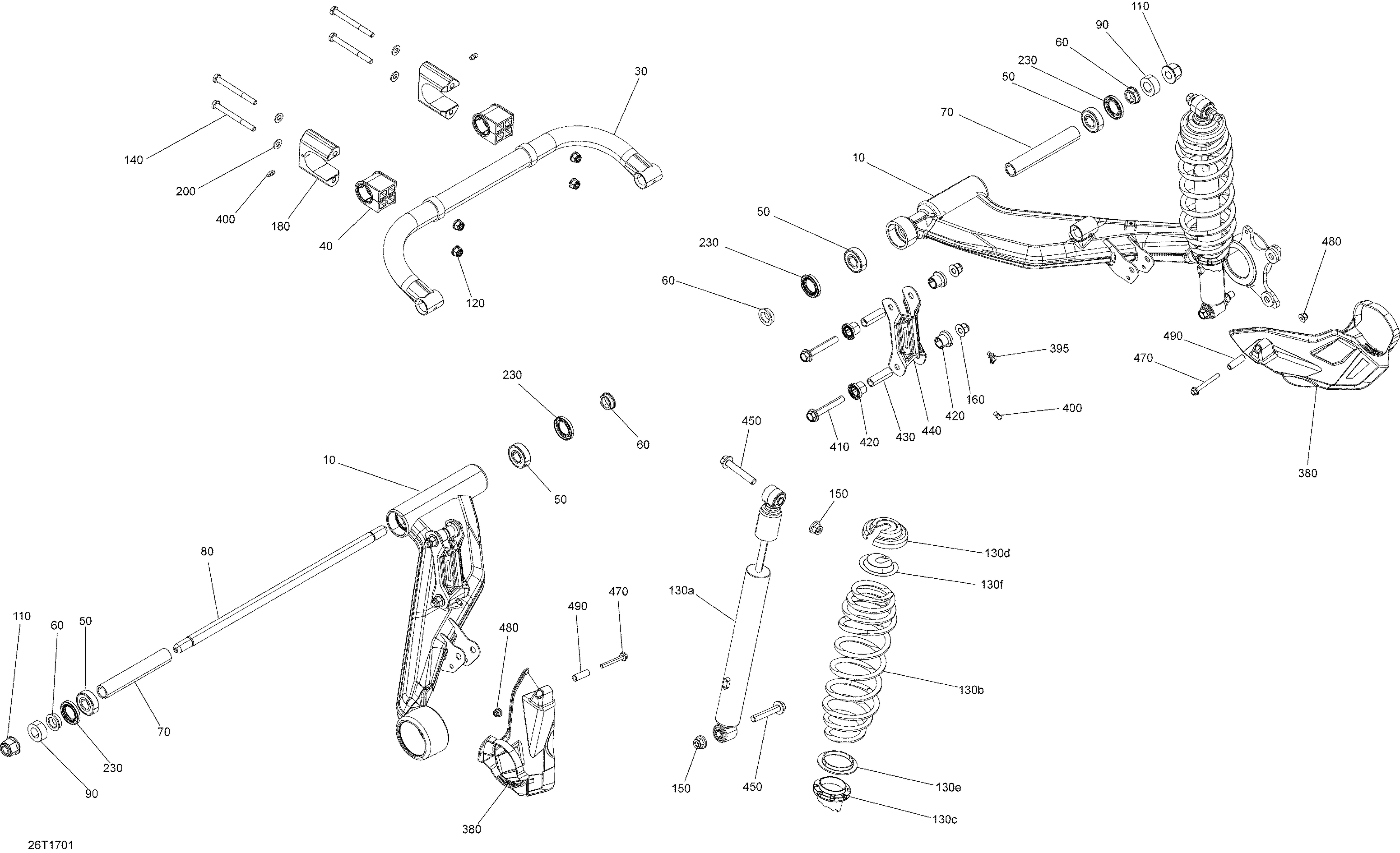 08  SUSPENSION ARRIERE TOUS LES MODELES POUR OUTLANDER DPS ROTAX 570 JAUNE 2017