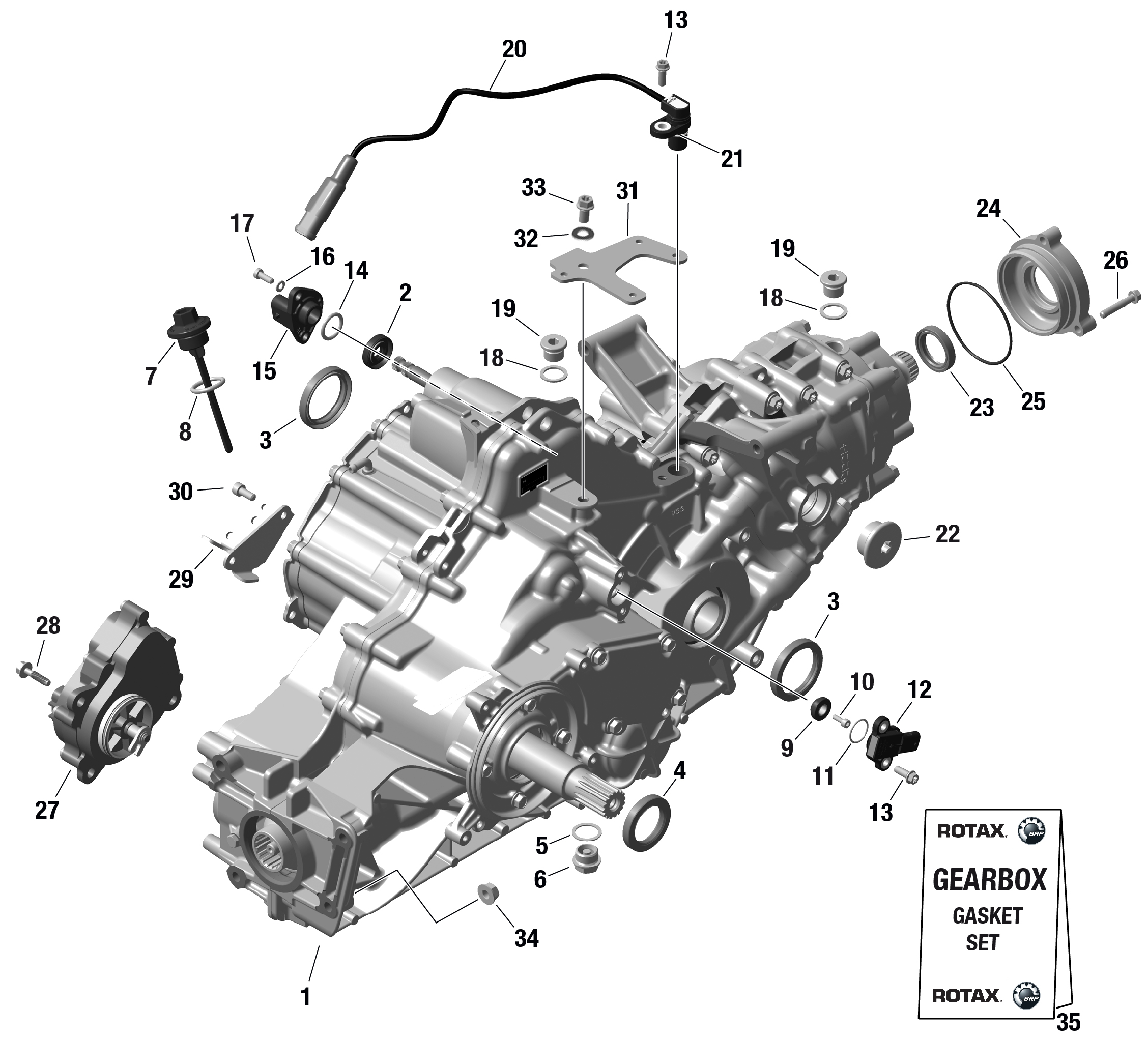 01  ROTAX ENSEMBLE BOITE DE VITESSES POUR TRAXTER HD10 6X6 DPS VERT TUNDRA EPANO 2023