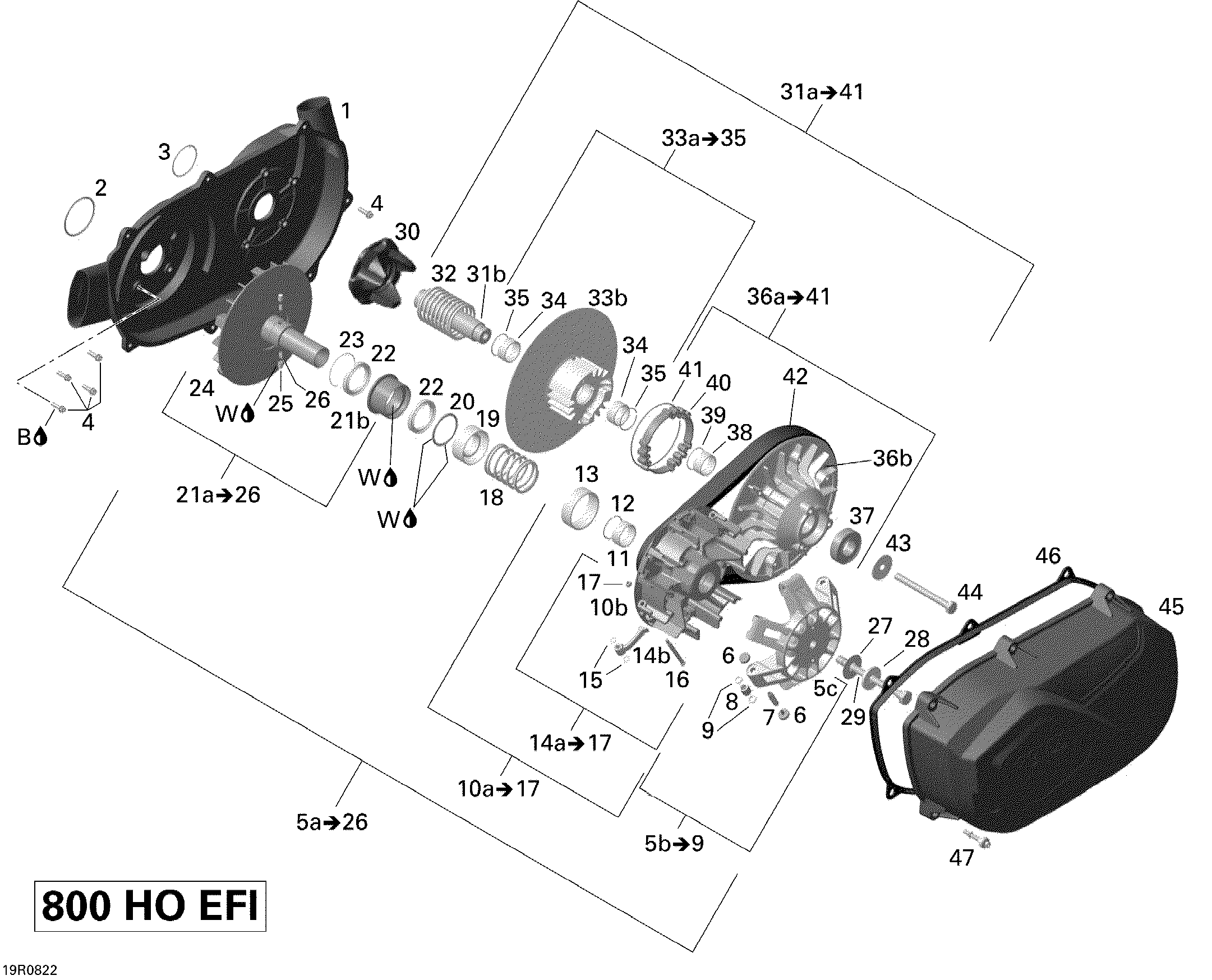 05  TRANSMISSION OUTLANDER POUR OUTLANDER MAX LTD 800 EFI GRIS ACIER METALLIQUE 2008