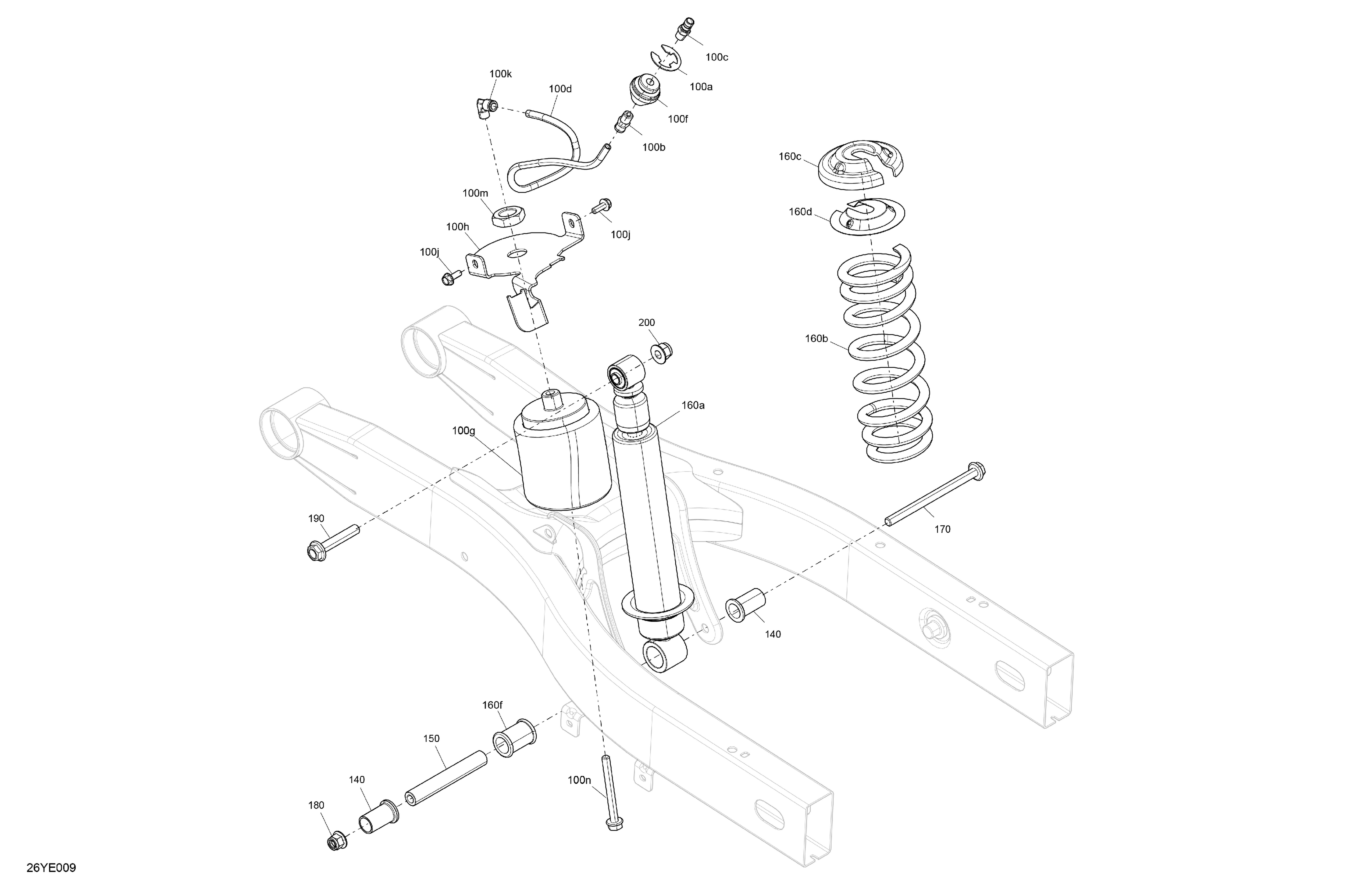 05  SUSPENSION AMORTISSEUR ARRIERE POUR SPYDER F3 T SE6 VEGAS WHITE 2025