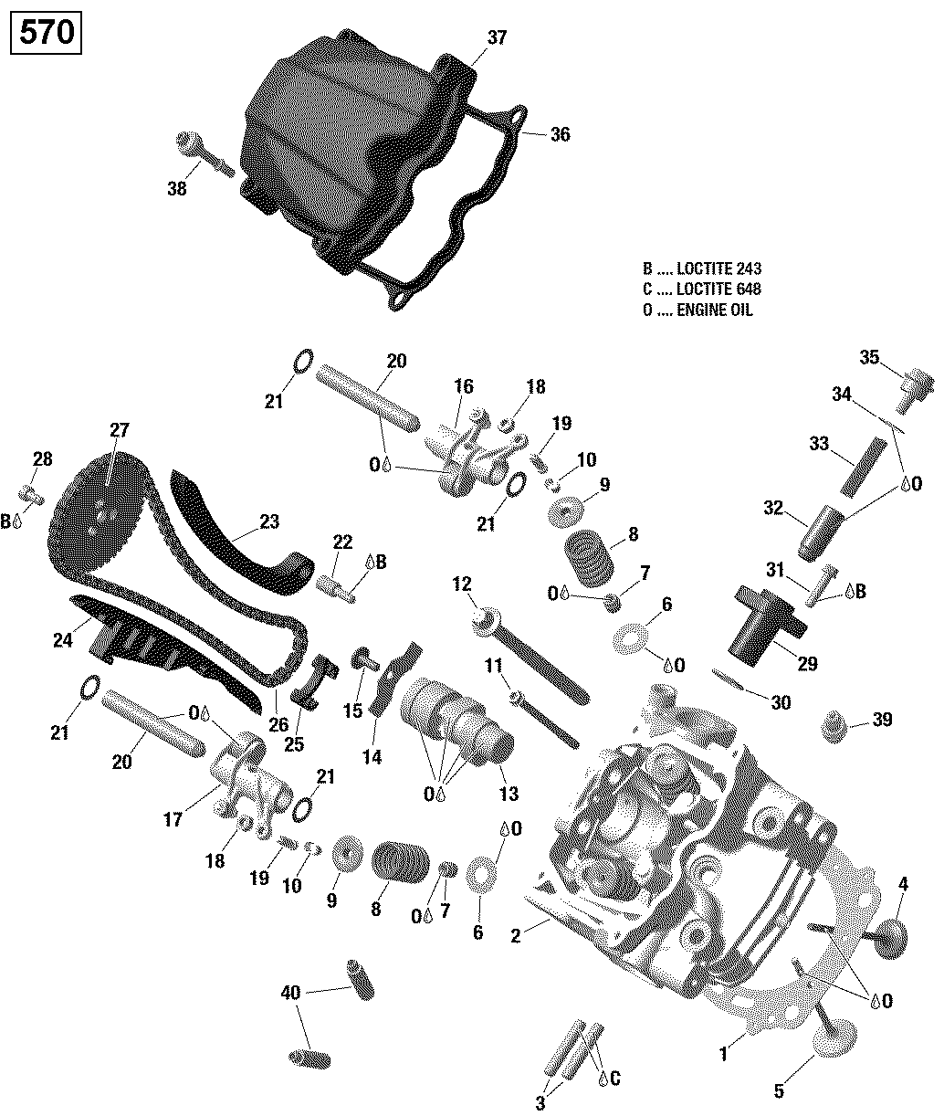 01  CULASSE AVANT 570 EFI POUR OUTLANDER DPS 570 EFI JAUNE 2016