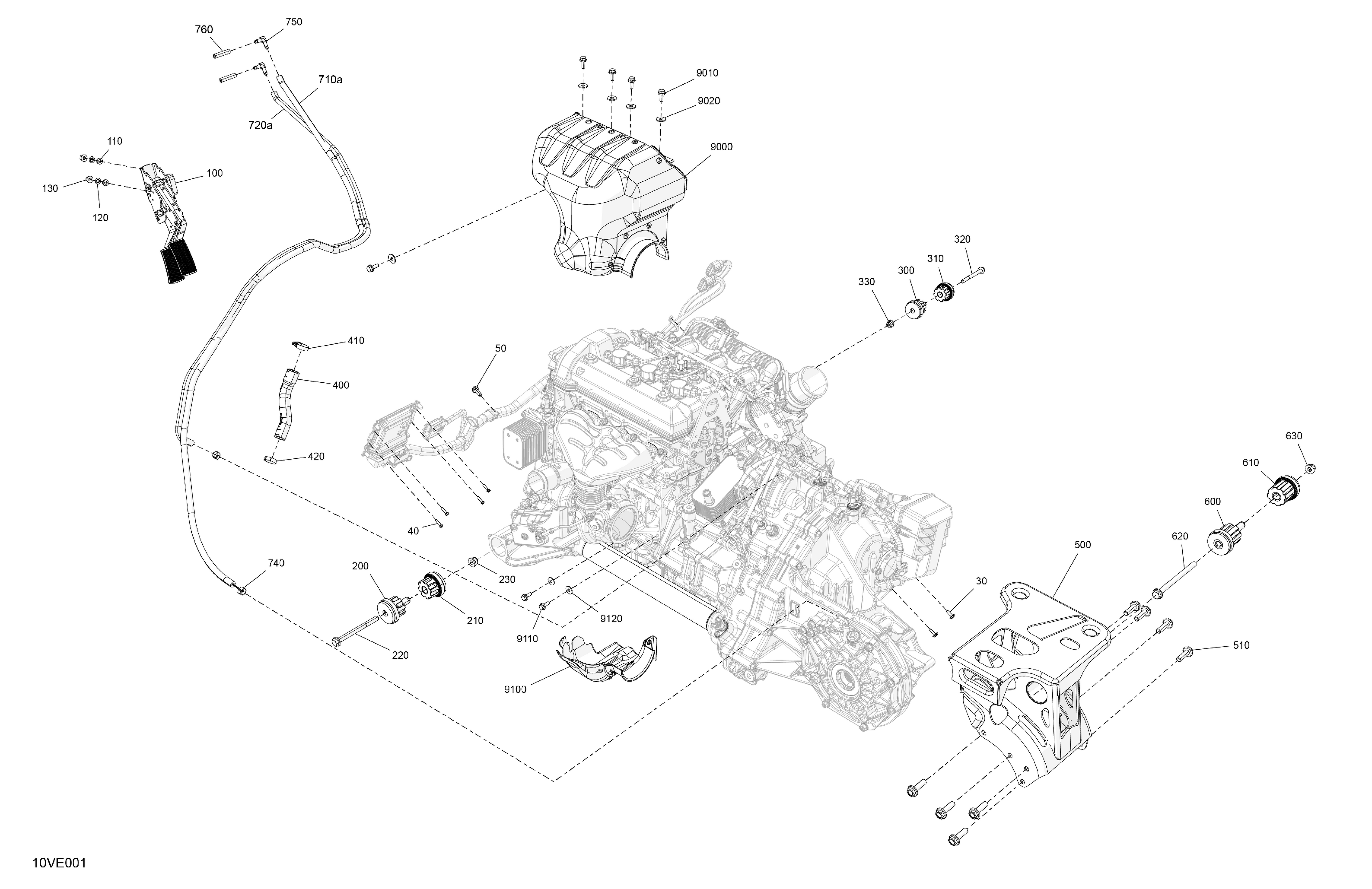 02  MOTEUR SYSTEME POUR MAVERICK R 996NT XRS NOIR ETERNEL METALLIQUE 2024