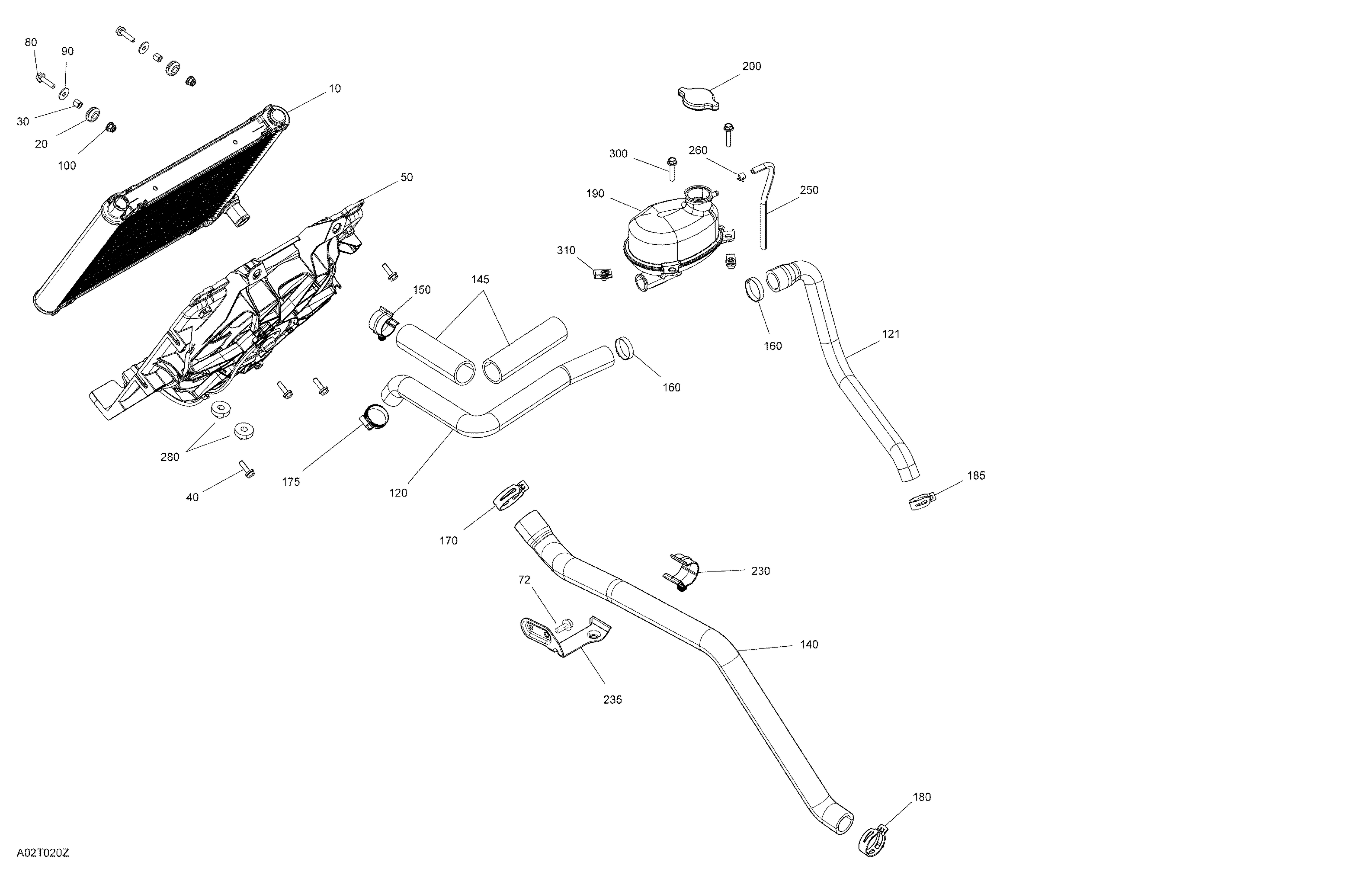 02  MOTEUR REFROIDISSEMENT STD POUR OUTLANDER 570 EFI DPS GRIS GRANITE 2021