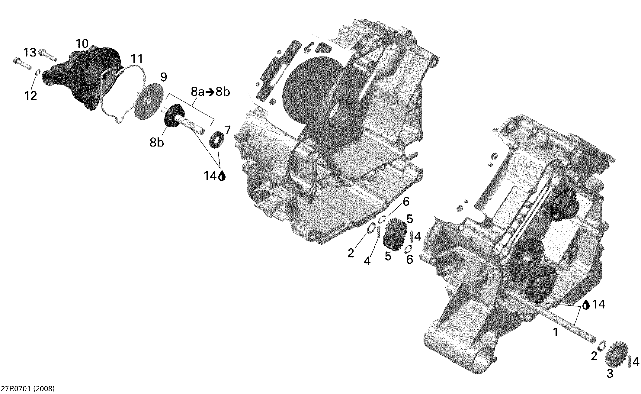 01  REFROIDISSEMENT MOTEUR POUR OUTLANDER 800 ROUGE VIPERE 2007