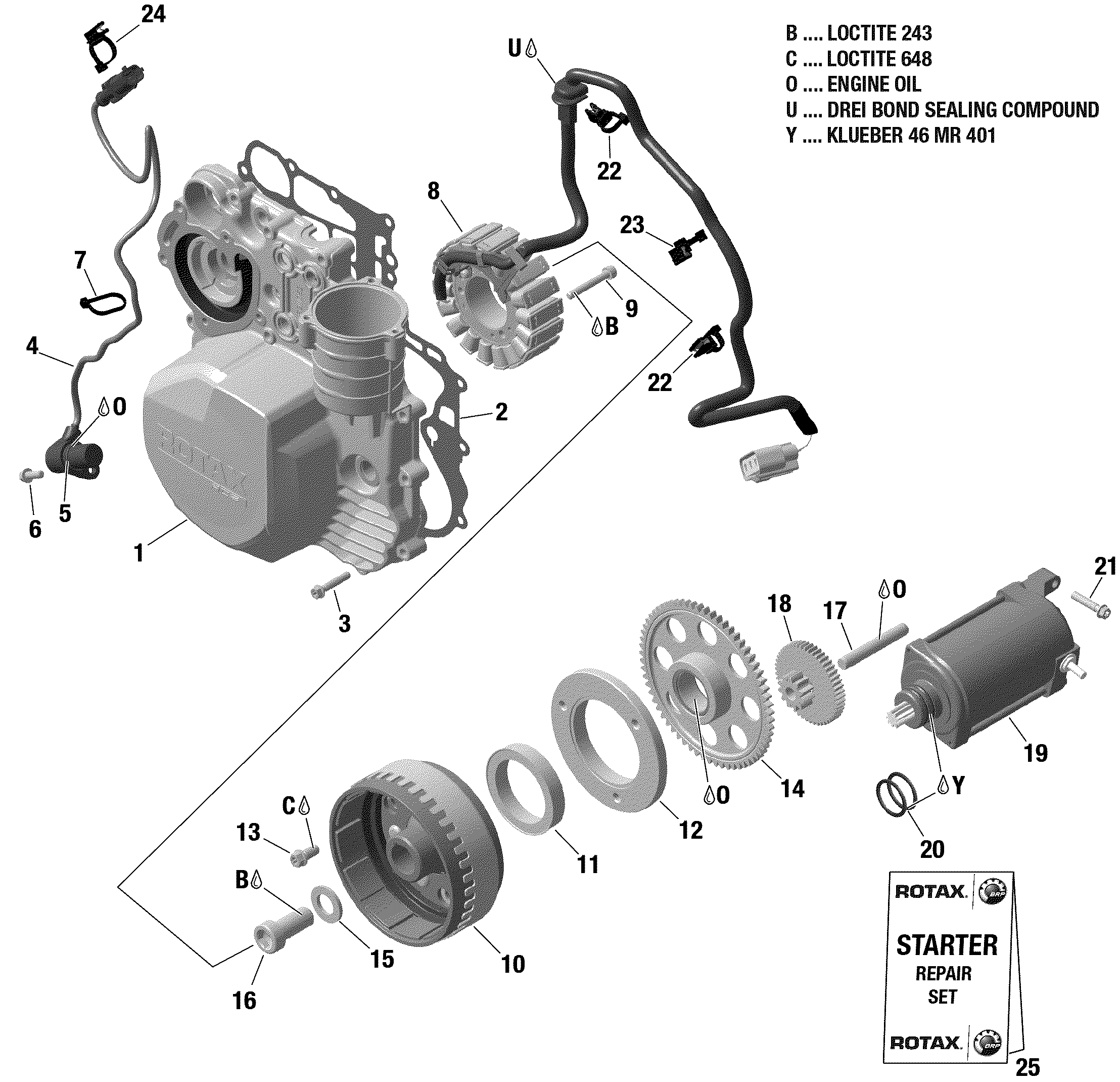 01  ROTAX MAGNETO  DEMARREUR 900 ACE POUR RYKER 900 ACE CVT 2019