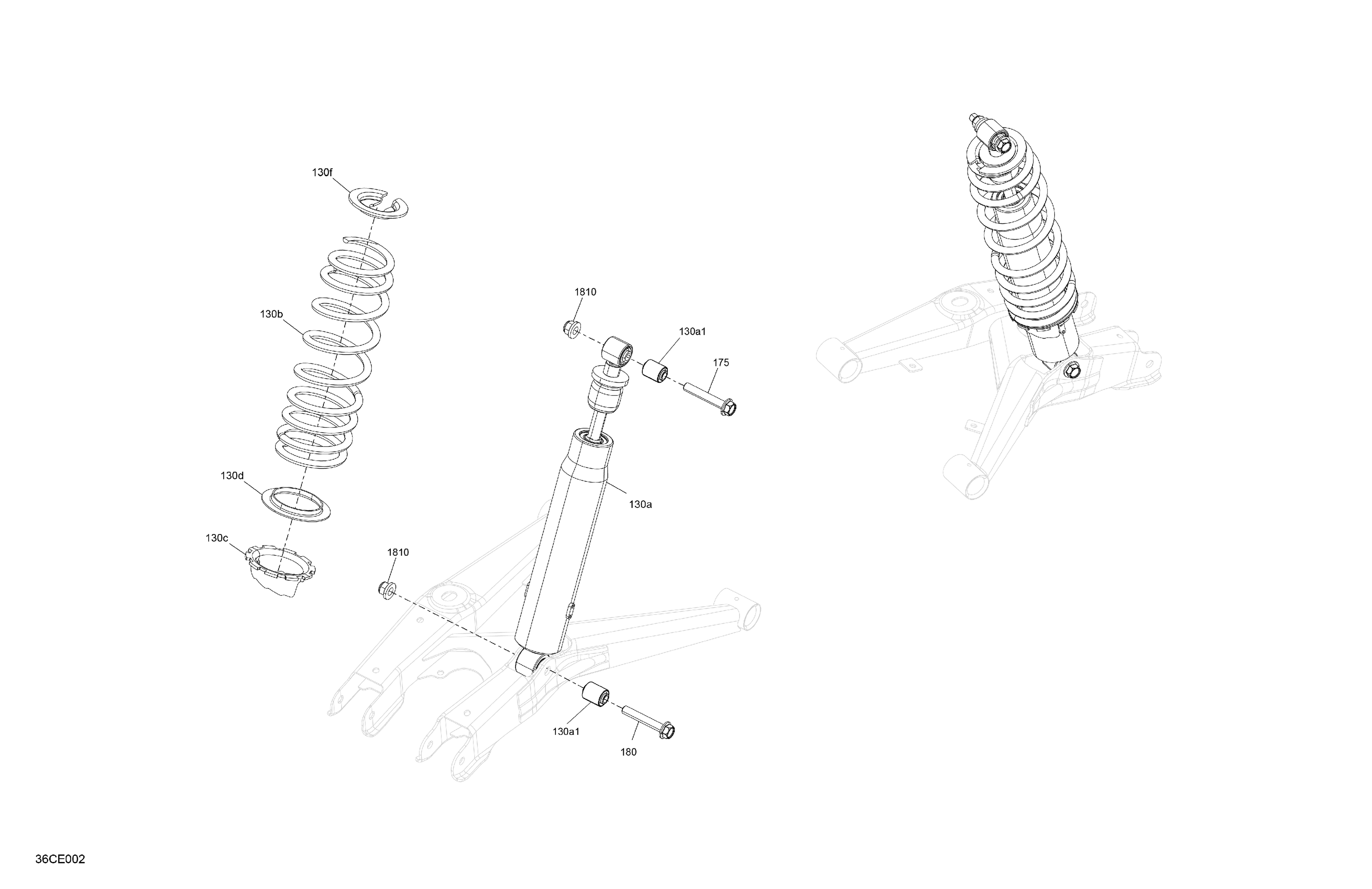 05  SUSPENSION AMORTISSEURS ARRIERE POUR TRAXTER HD7 BASE VERT ESCADRON 2025