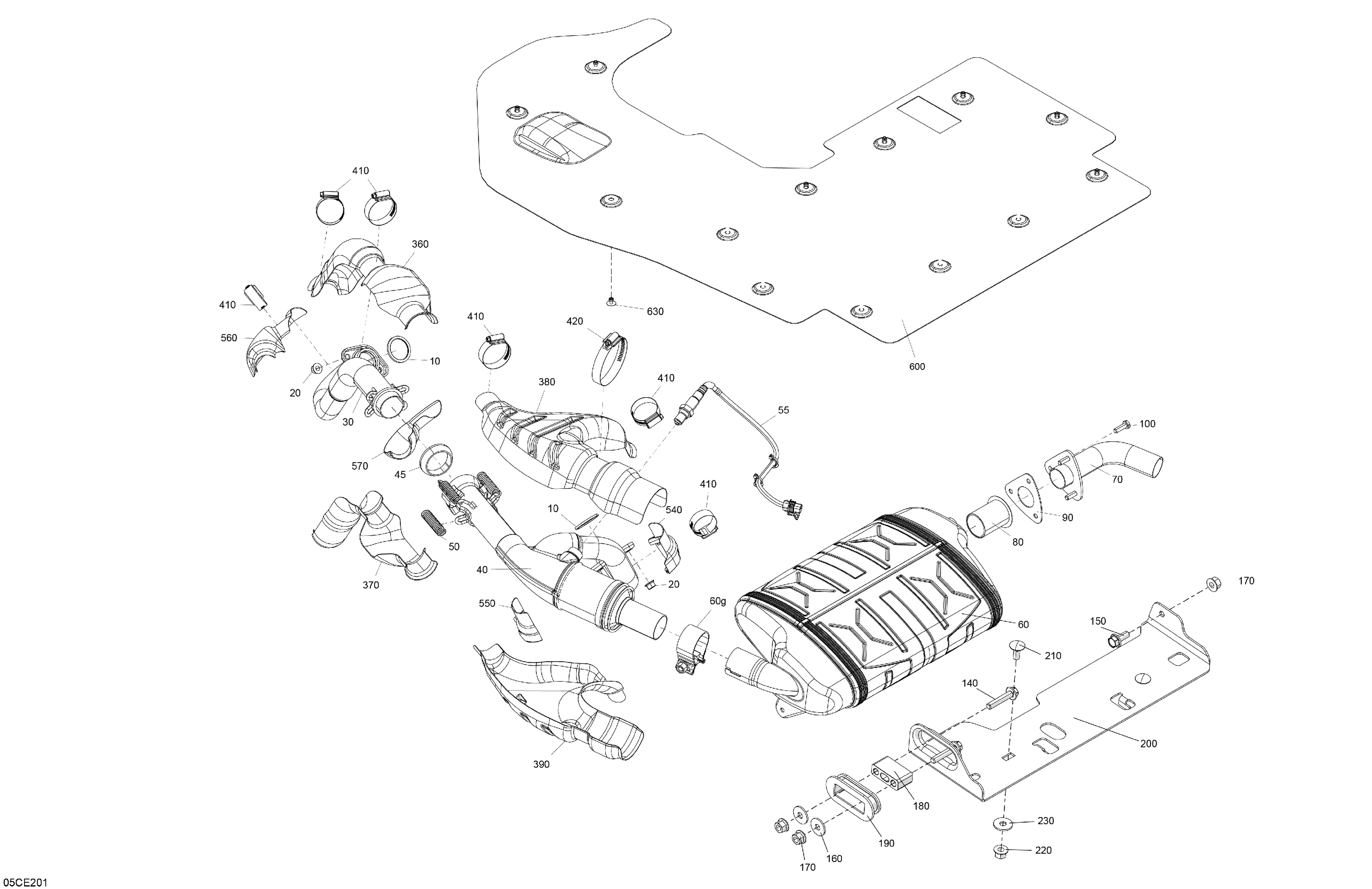 02  MOTEUR ECHAPPEMENT POUR TRAXTER PRO HD10 XU NOIR 2025