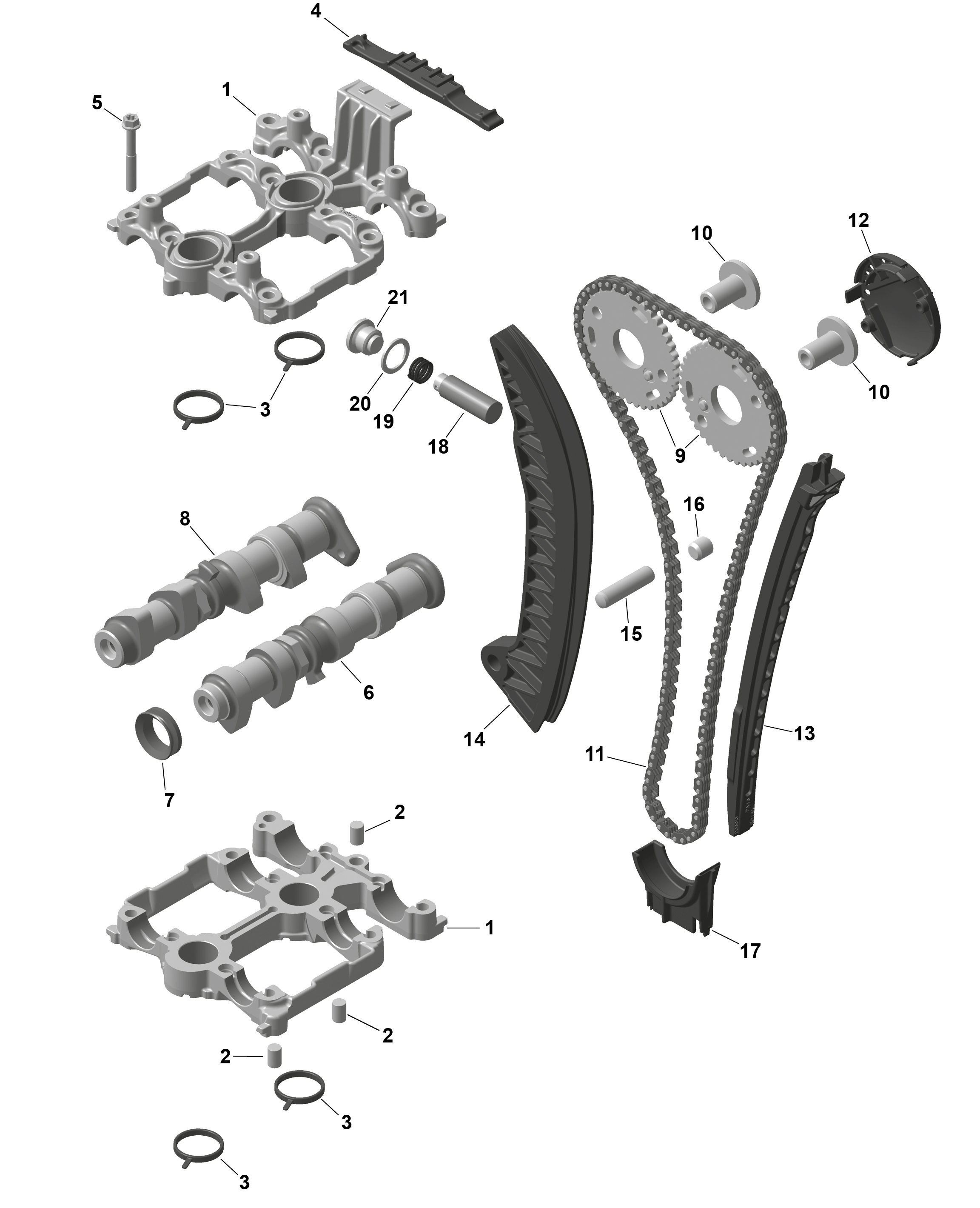 01  ROTAX COMMANDE DE SOUPAPES POUR RYKER 600 ACE CVT DEEP BLACK 2025