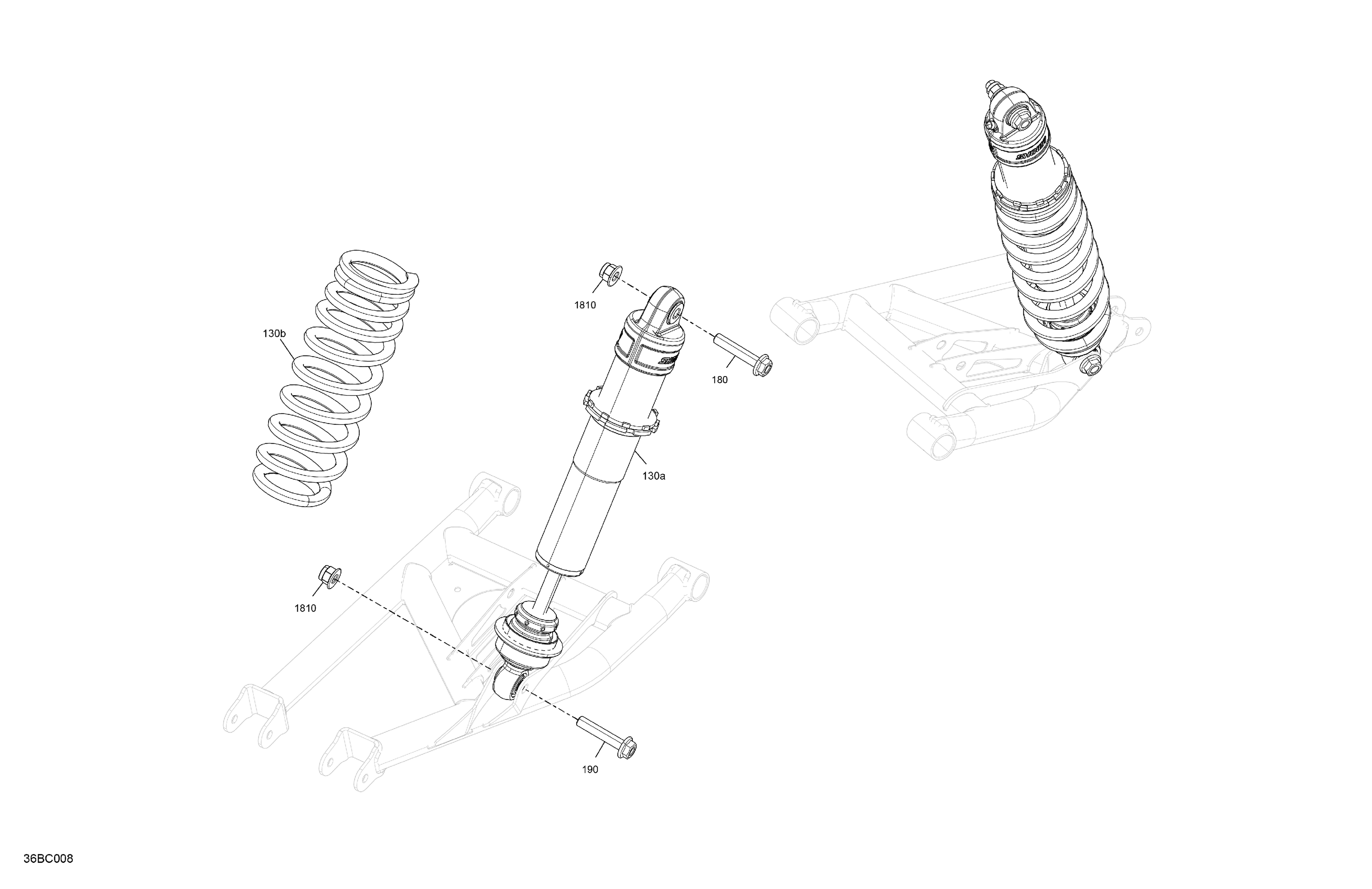 05  SUSPENSION AMORTISSEURS ARRIERE POUR MAVERICK SPORT 1000R DPS NOIR ETERNEL EPANO 2023