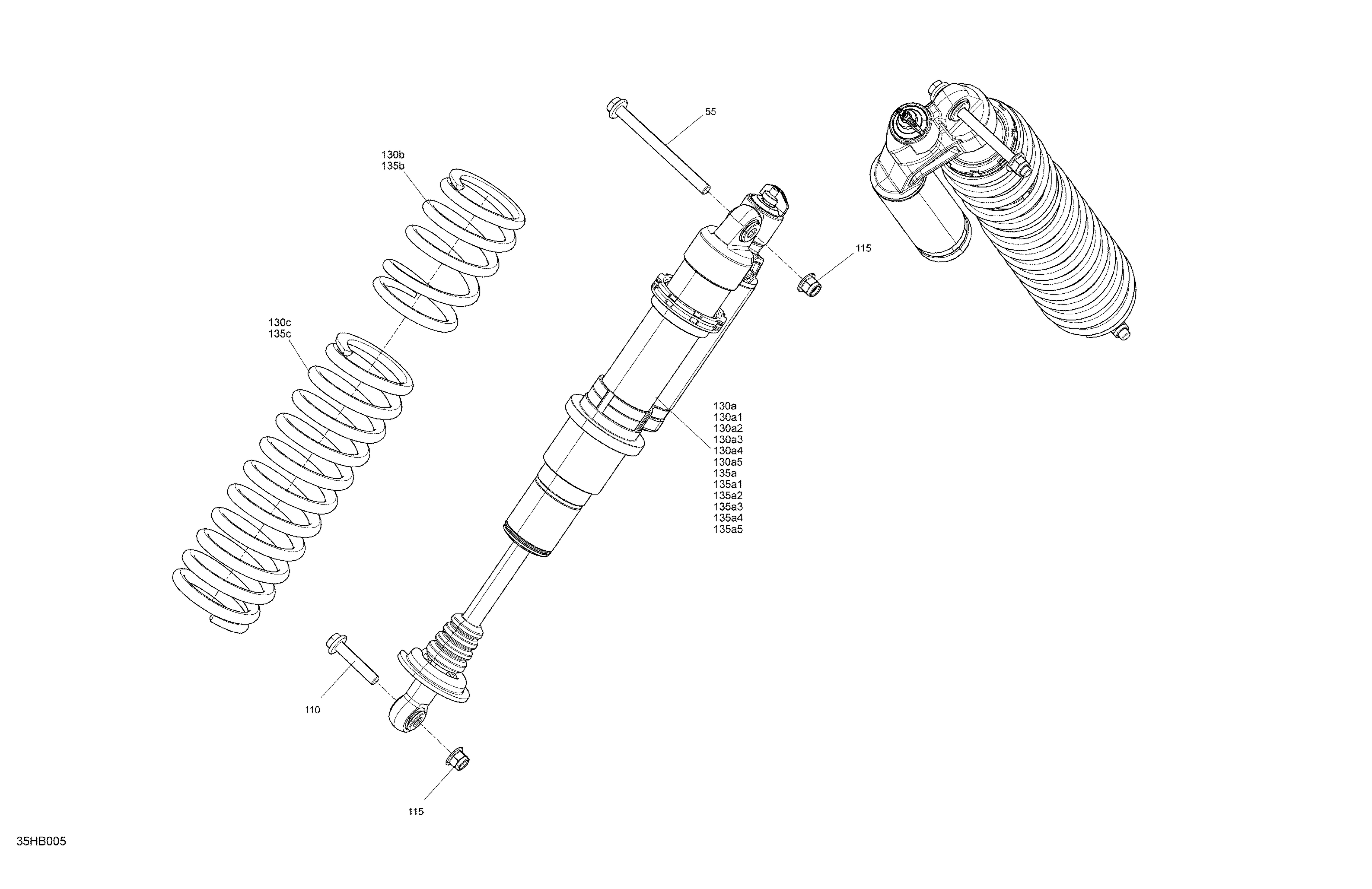 05  SUSPENSION AMORTISSEURS AVANT POUR MAVERICK X3 TURBO RR XRC CRAIE EPANO 2022