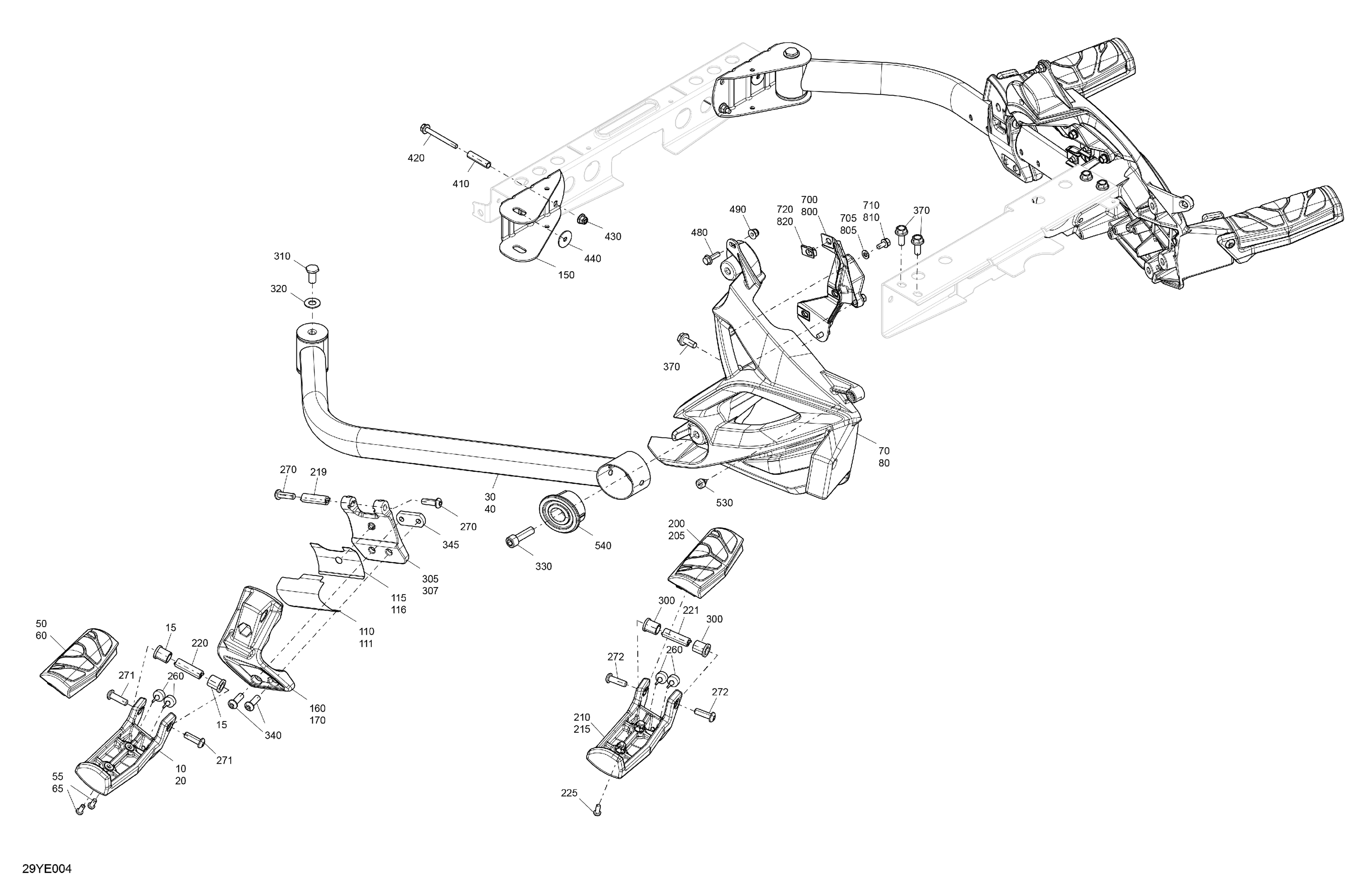 06  CADRE REPOSE PIEDS POUR SPYDER F3 T SE6 VEGAS WHITE 2025