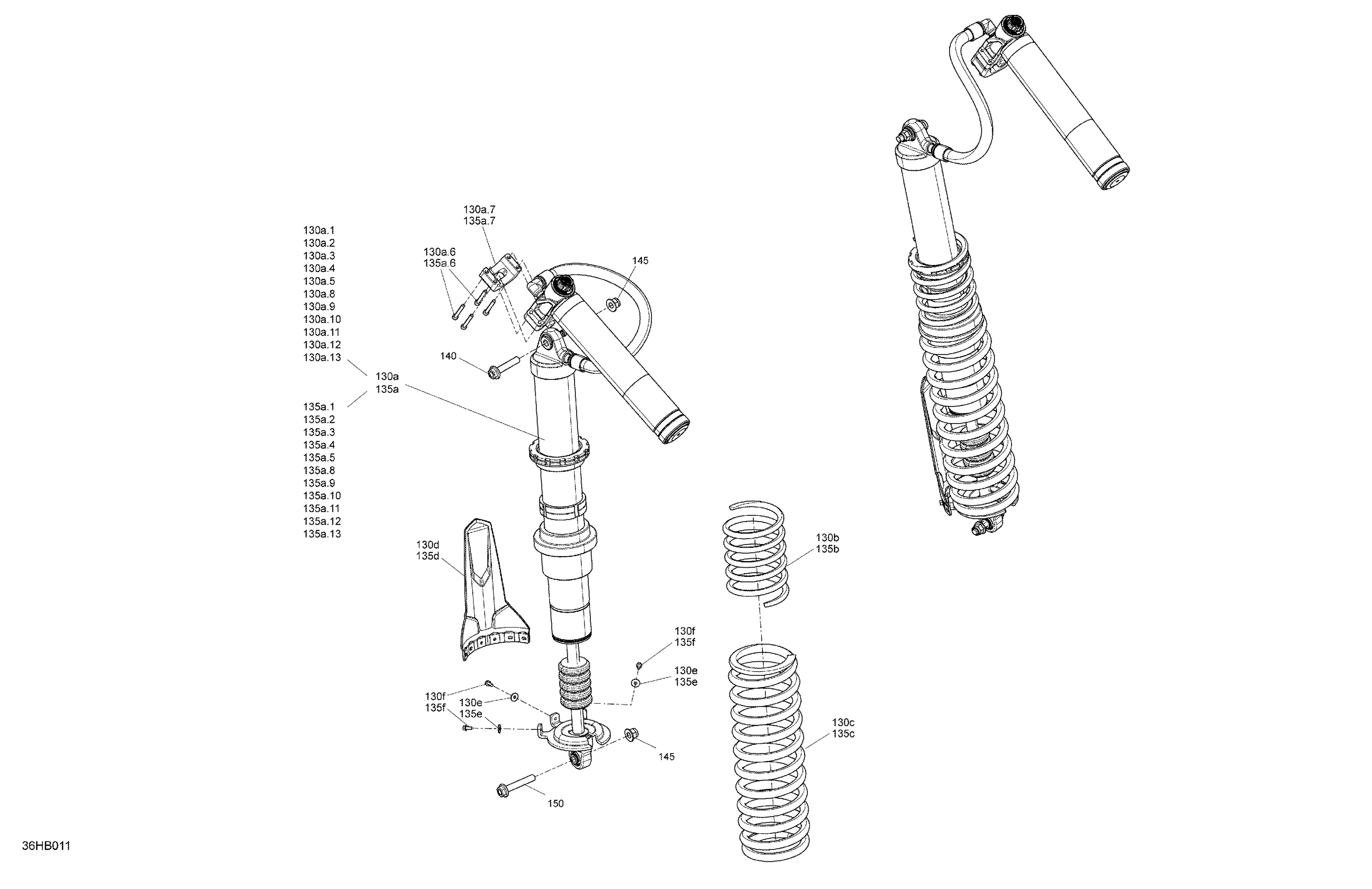 05  SUSPENSION AMORTISSEURS ARRIERES POUR MAVERICK X3 TURBO RR XRC CRAIE EPANO 2022