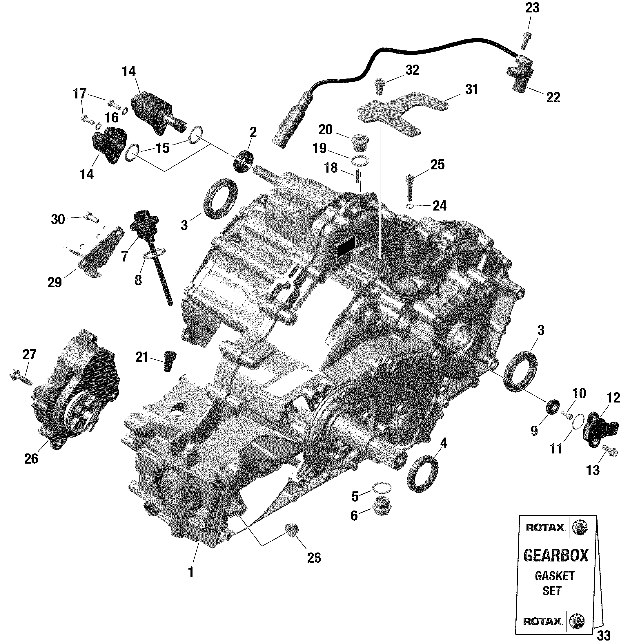 01  ROTAX BOITE DE VITESSES ET COMPOSANTES 804 POUR COMMANDER 1000R DPS VERT TUNDRA 2021