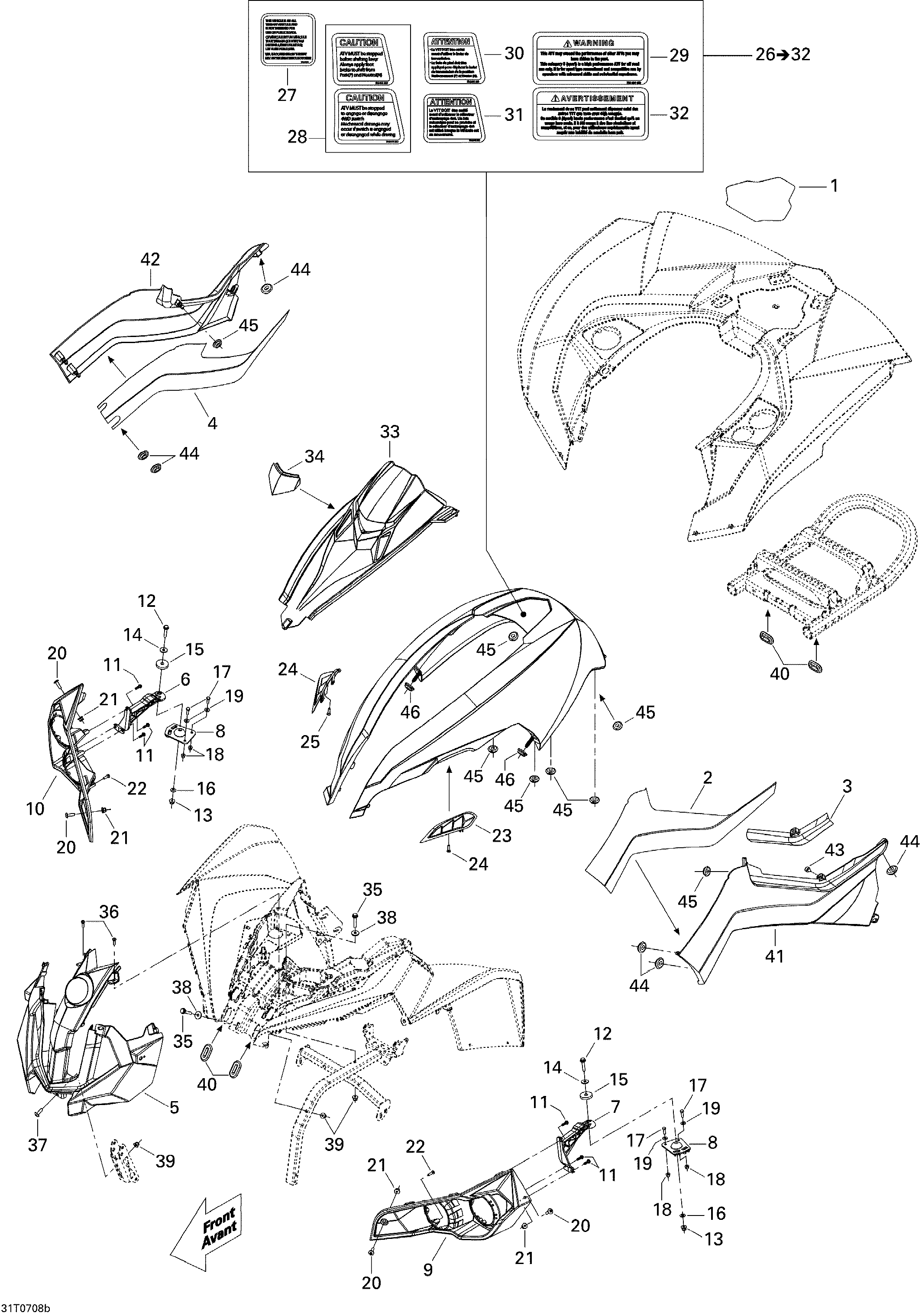 09  CARROSSERIE ET ACCESSOIRES 2 POUR RENEGADE 800 EFI JAUNE 2007