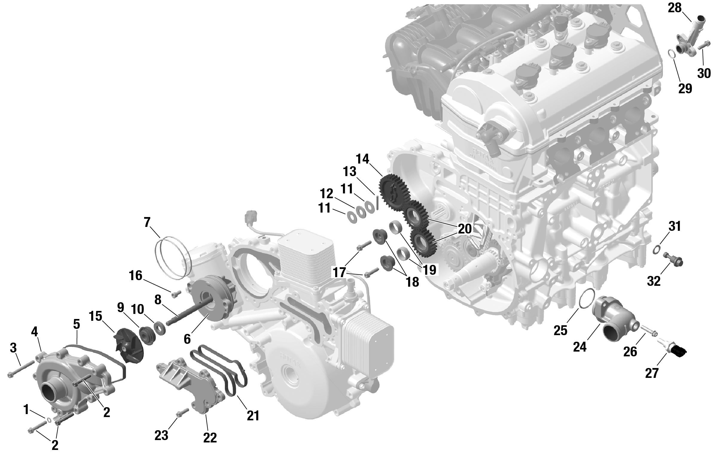 01  ROTAX REFROIDISSEMENT MOTEUR POUR MAVERICK R 996NT XRS NEO JAUNE 2024