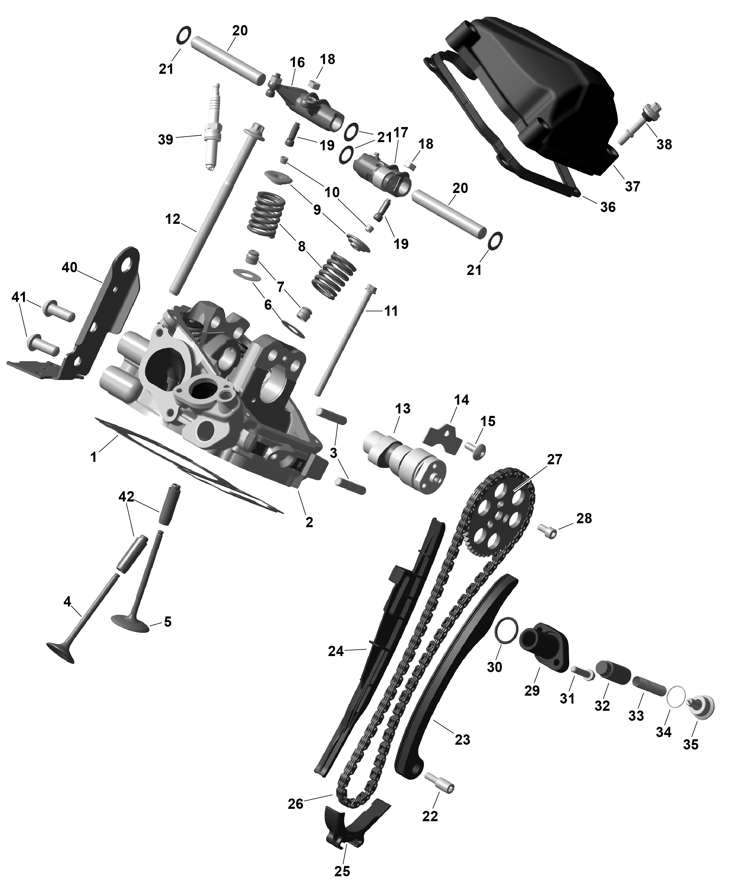 01  ROTAX CULASSE ARRIERE POUR MAVERICK TRAIL 1000 DPS SAS NOIR ETERNEL METALLIQUE 2025