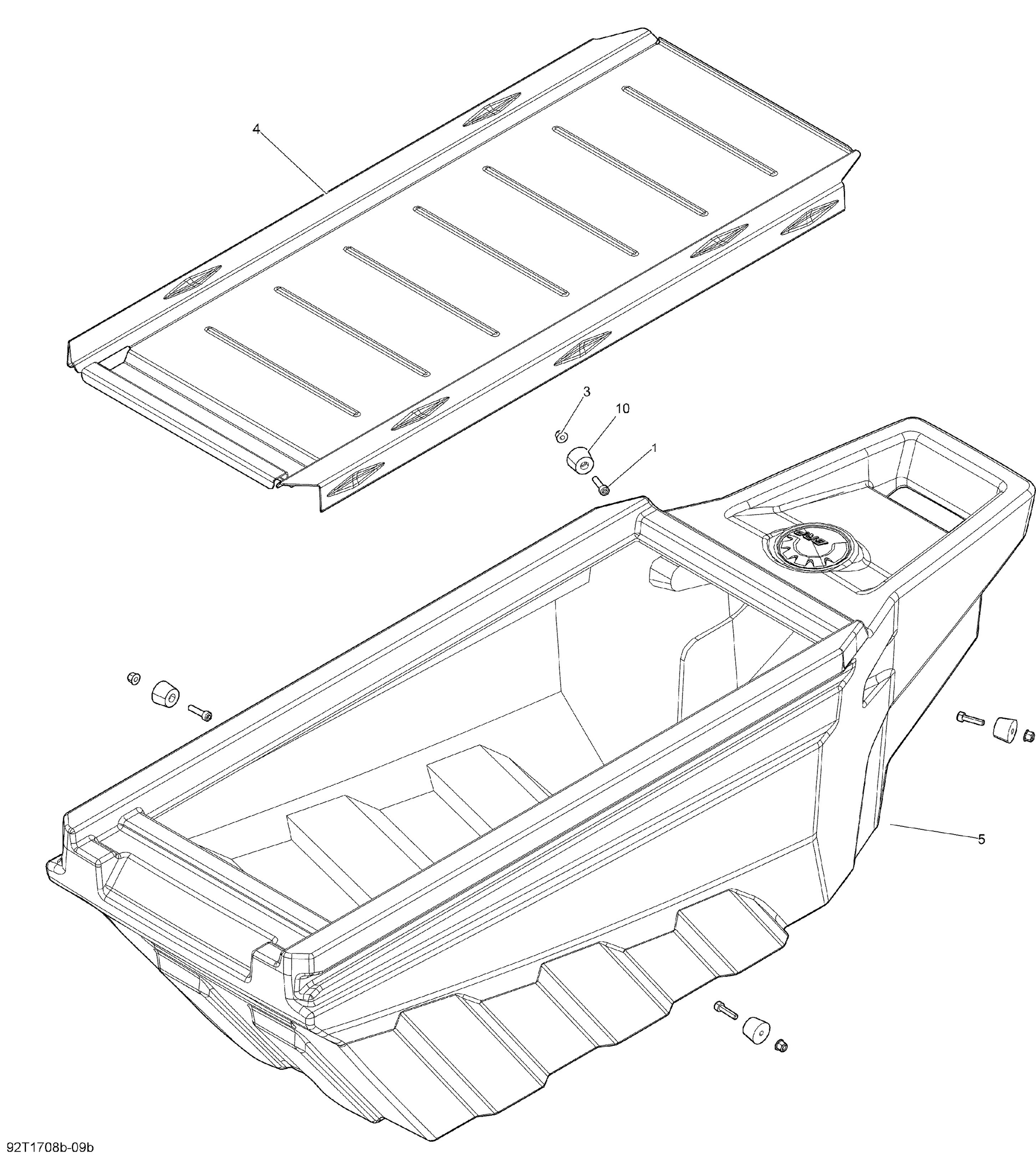 09  CHARGEMENT DRAWER BOX KIT POUR OUTLANDER 6X6 1000 XT BREAK UP COUNTRY 2018