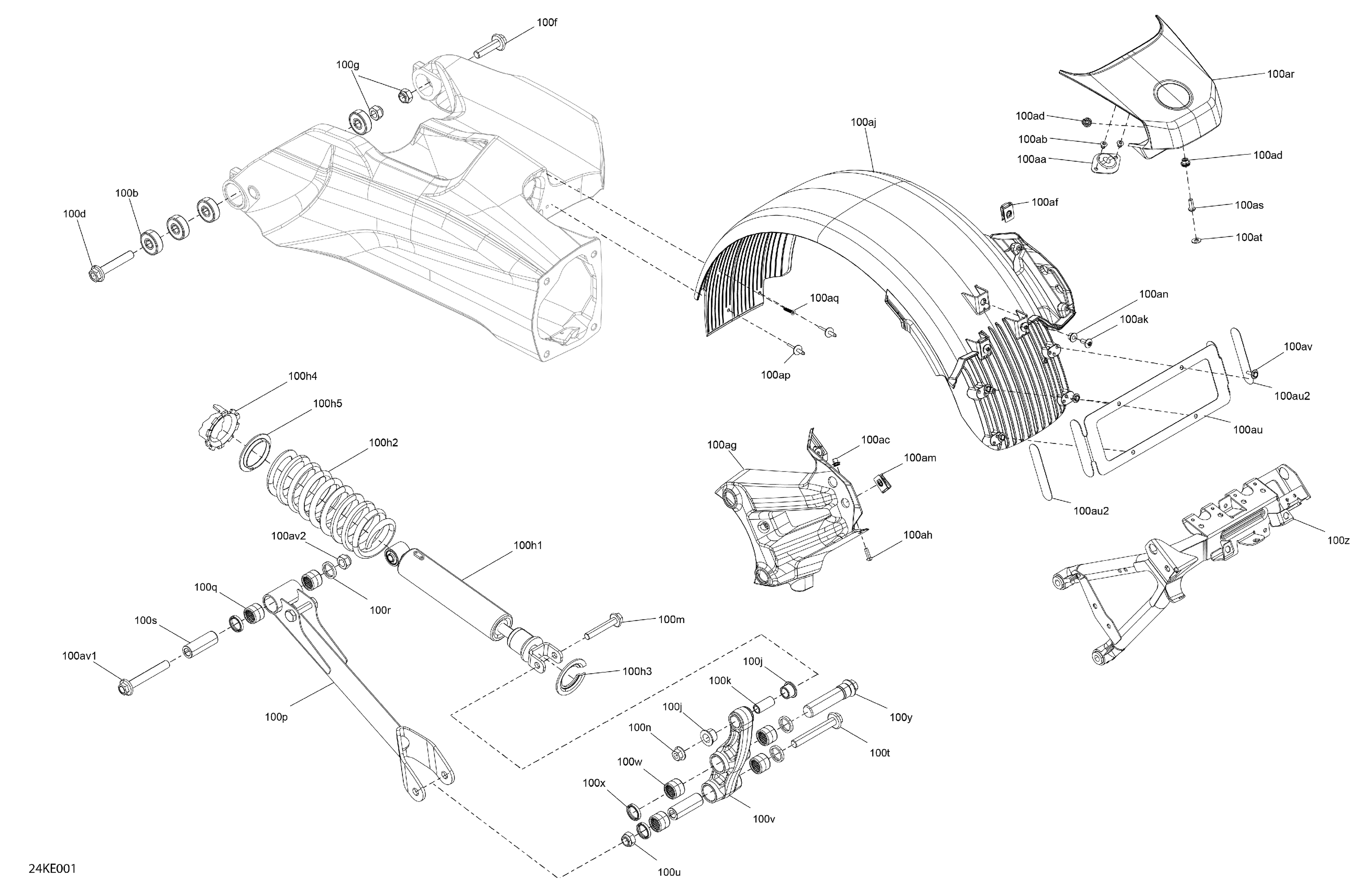 05  SUSPENSIONS ARRIERE POUR RYKER 600 ACE CVT DEEP BLACK 2025