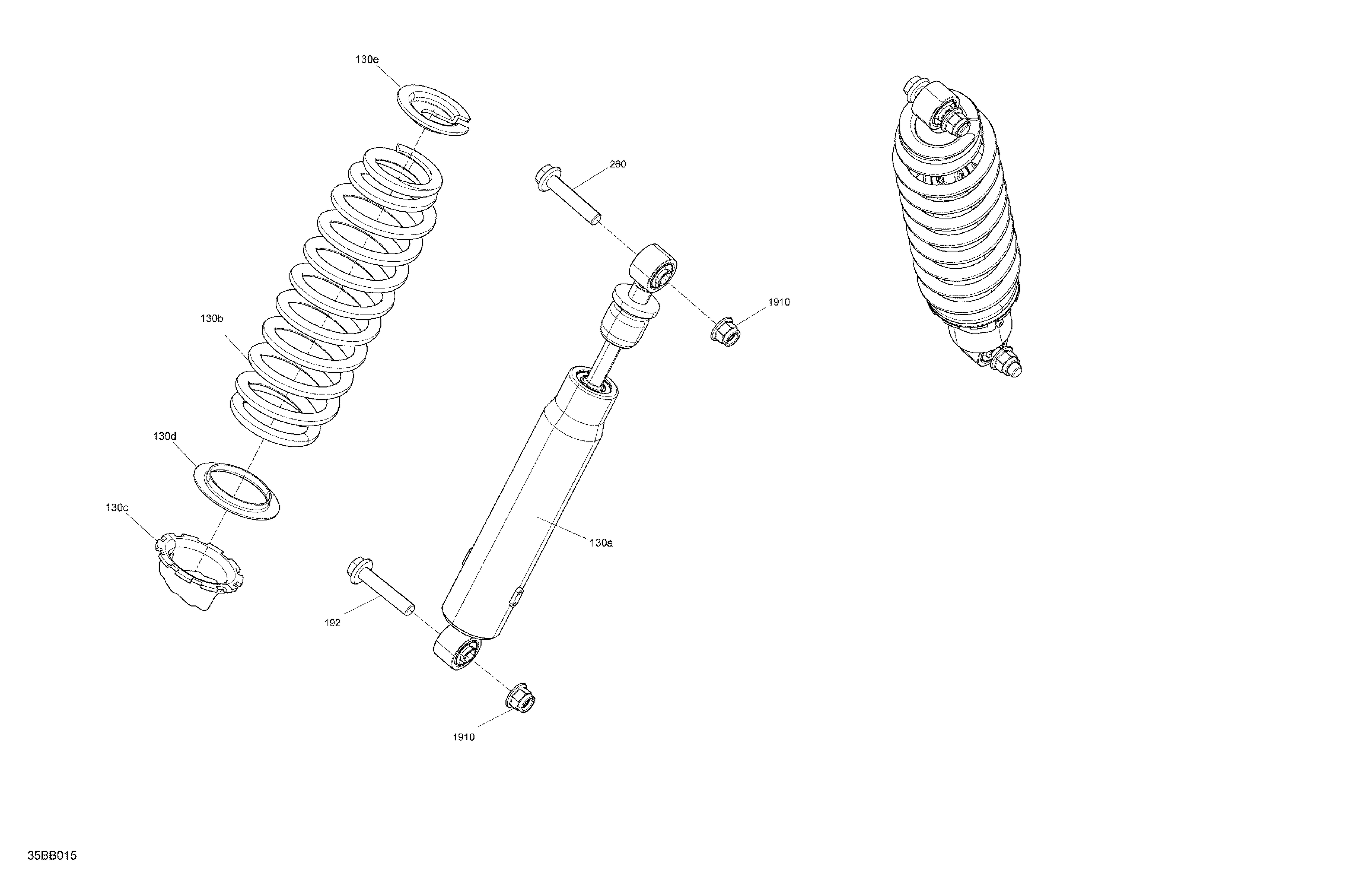 05  SUSPENSION AMORTISSEURS AVANT POUR MAVERICK TRAIL 1000 DPS BLEU GULFSTREAM 2021