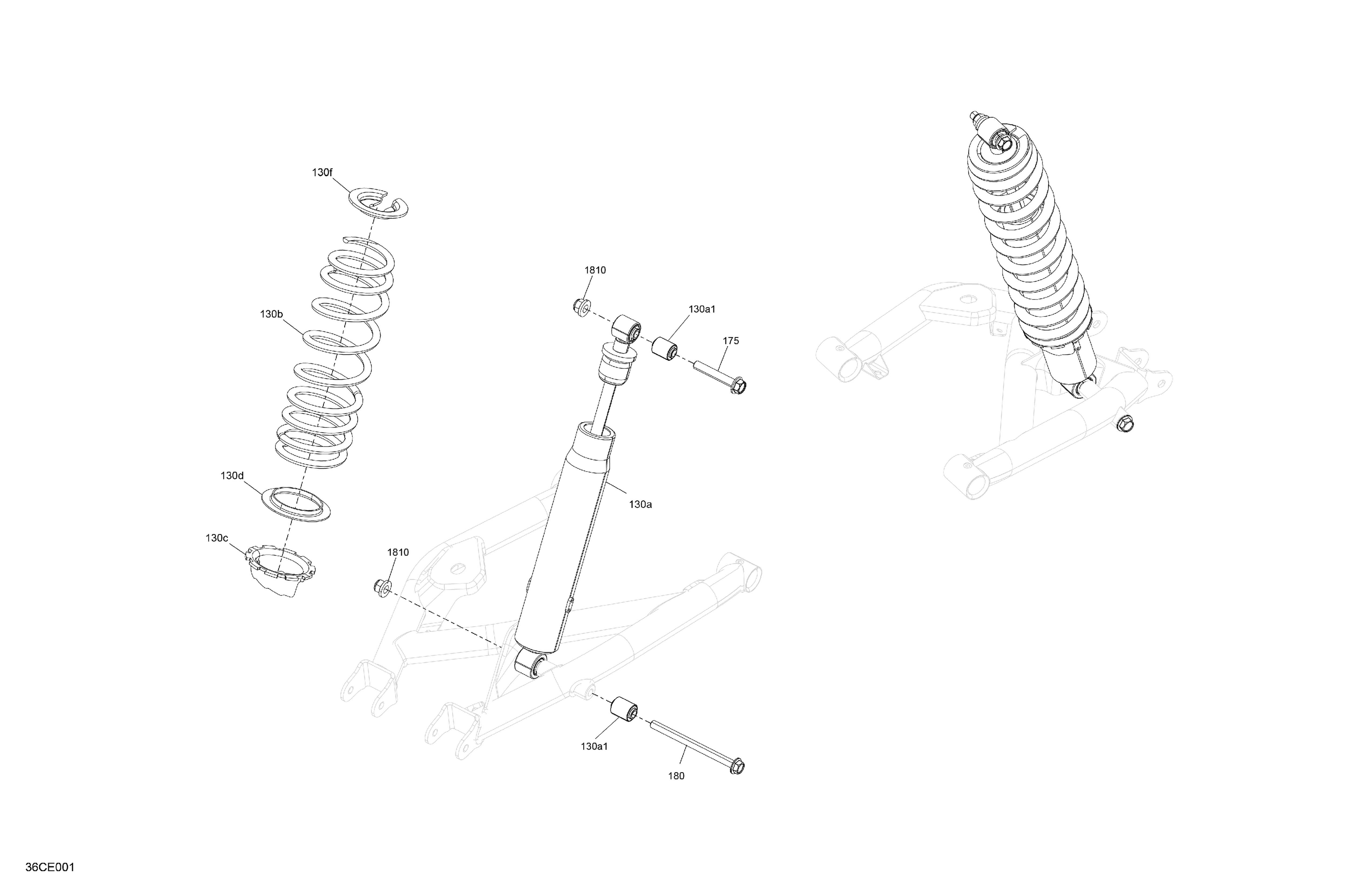 05  SUSPENSION AMORTISSEURS ARRIERE POUR TRAXTER HD10 XT NOIR 2025