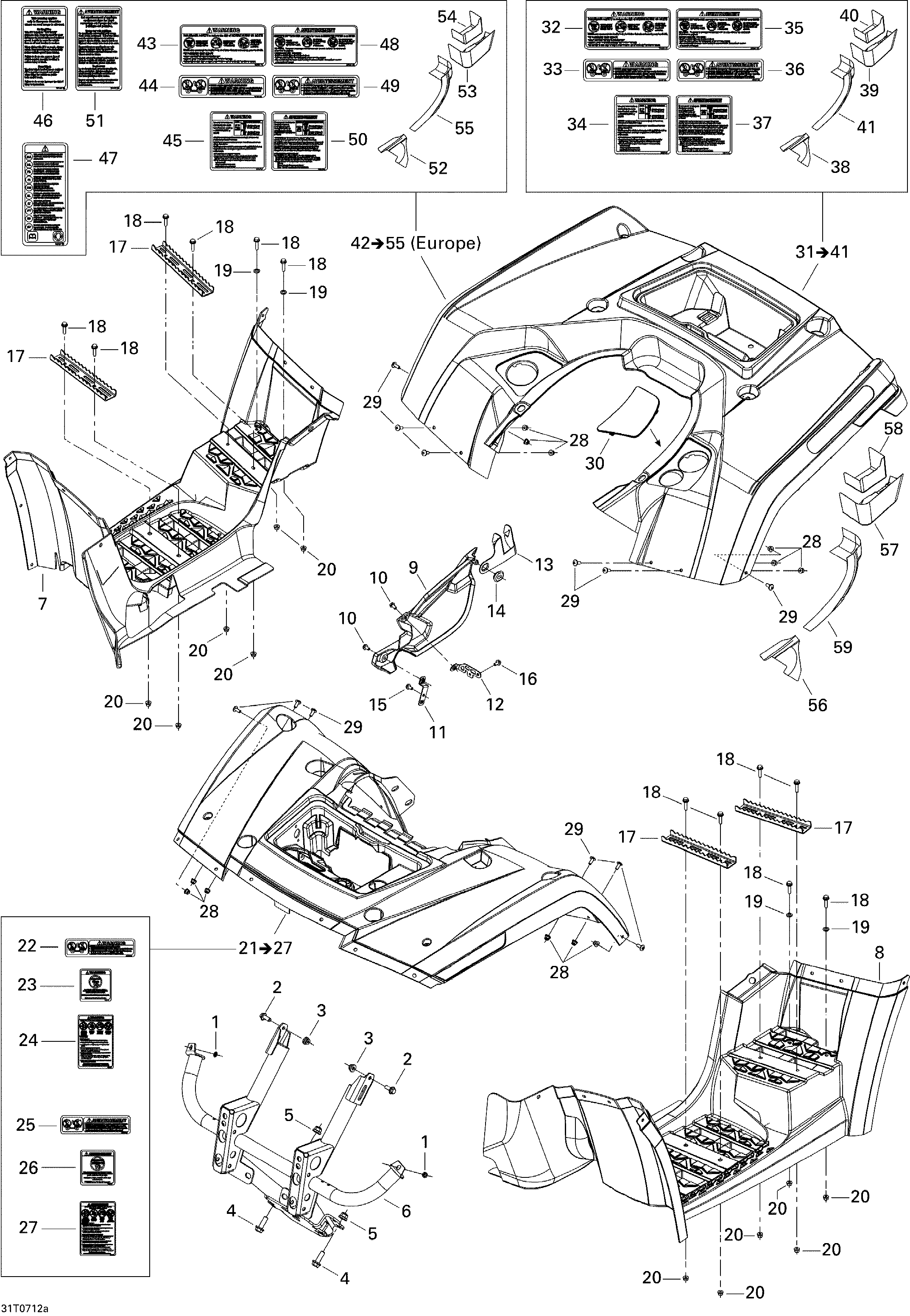 09  CARROSSERIE ET ACCESSOIRES 1 POUR OUTLANDER MAX LTD 800 GRIS ACIER 2007