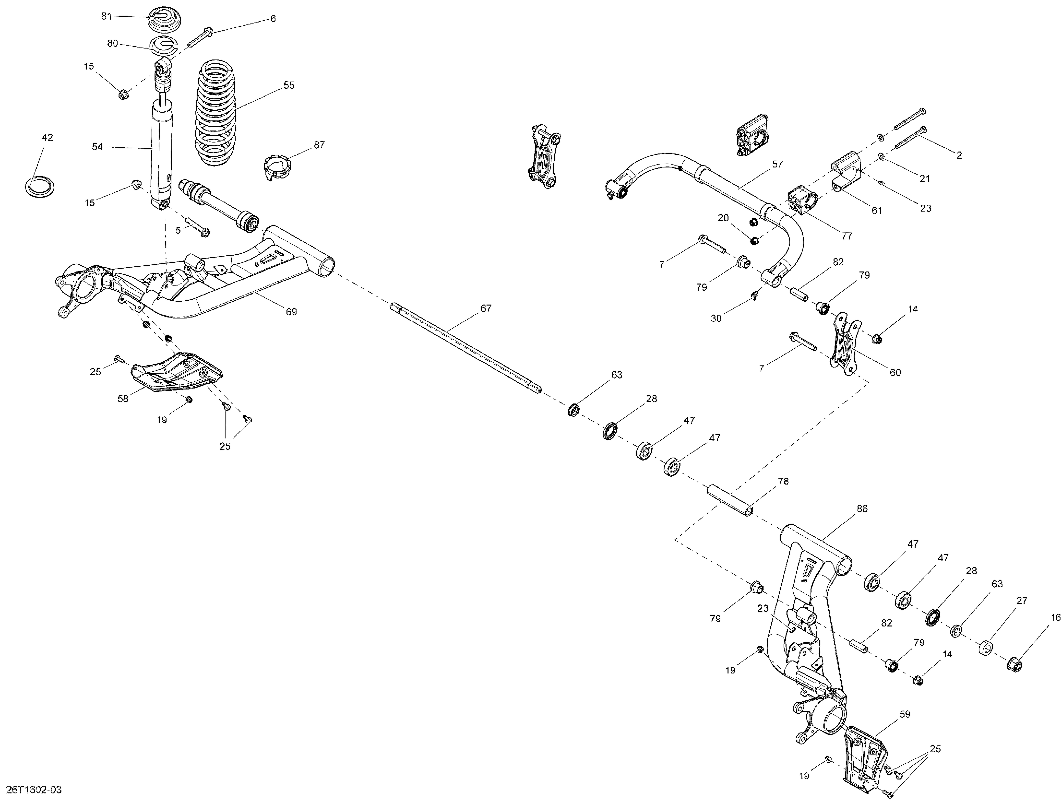 08  SUSPENSION ARRIERE XT DPS POUR OUTLANDER 650 EFI 2016