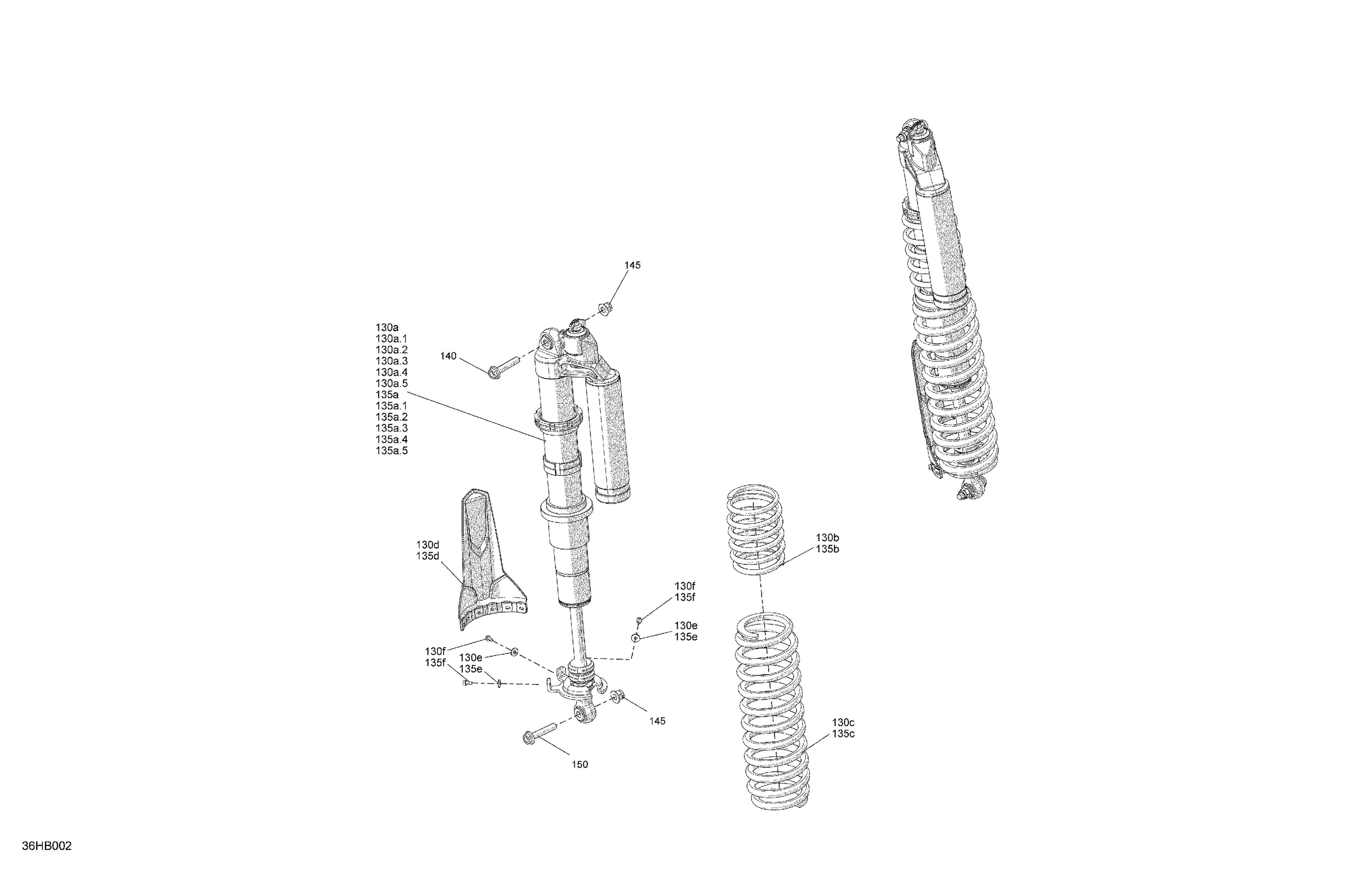 05  SUSPENSION AMORTISSEURS ARRIERES POUR MAVERICK X3 TURBO RR DS ROUGE CAN AM EPANO 2022