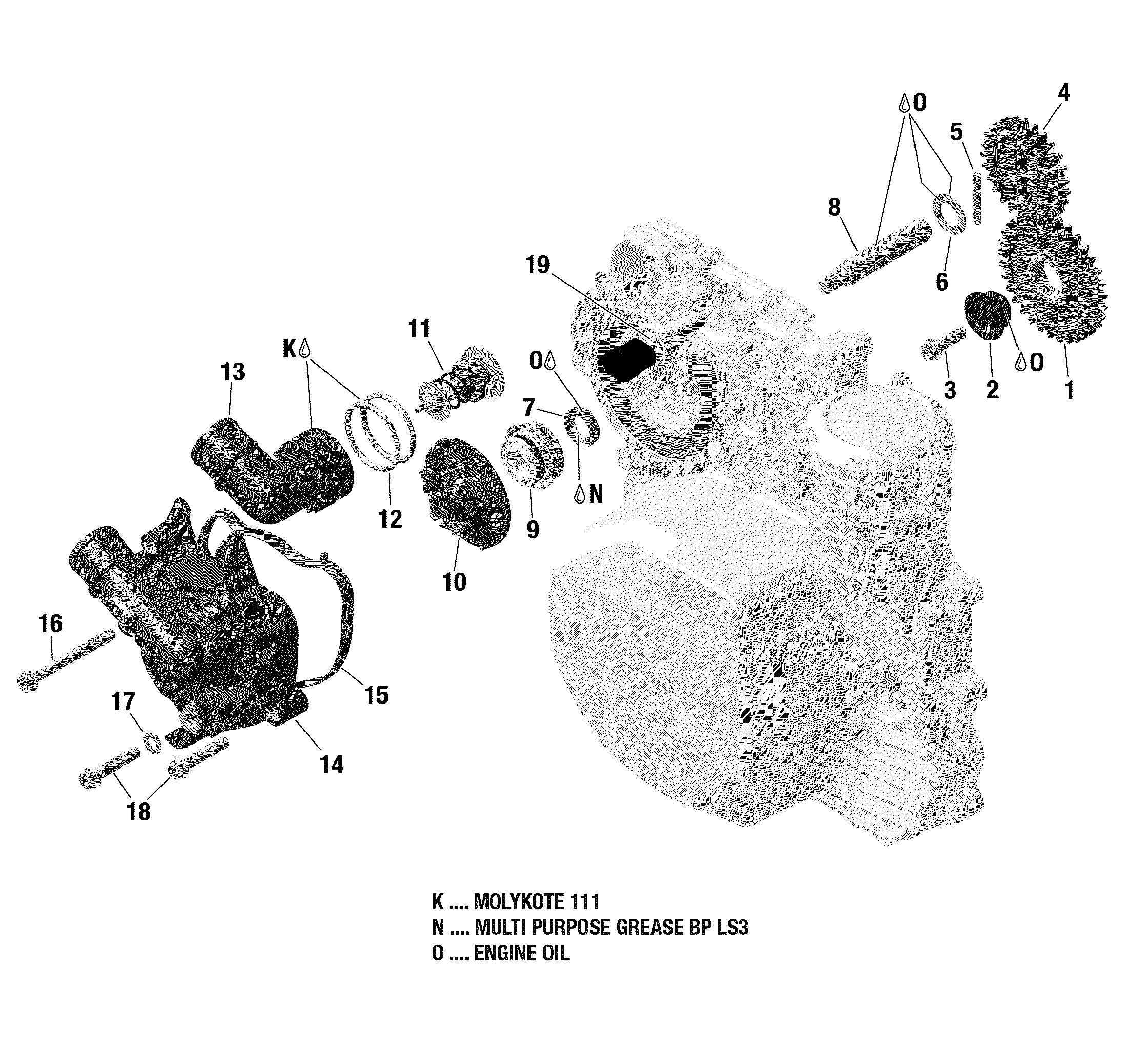 01  ROTAX REFROIDISSEMENT MOTEUR 900 ACE POUR RYKER 900 ACE CVT 2019