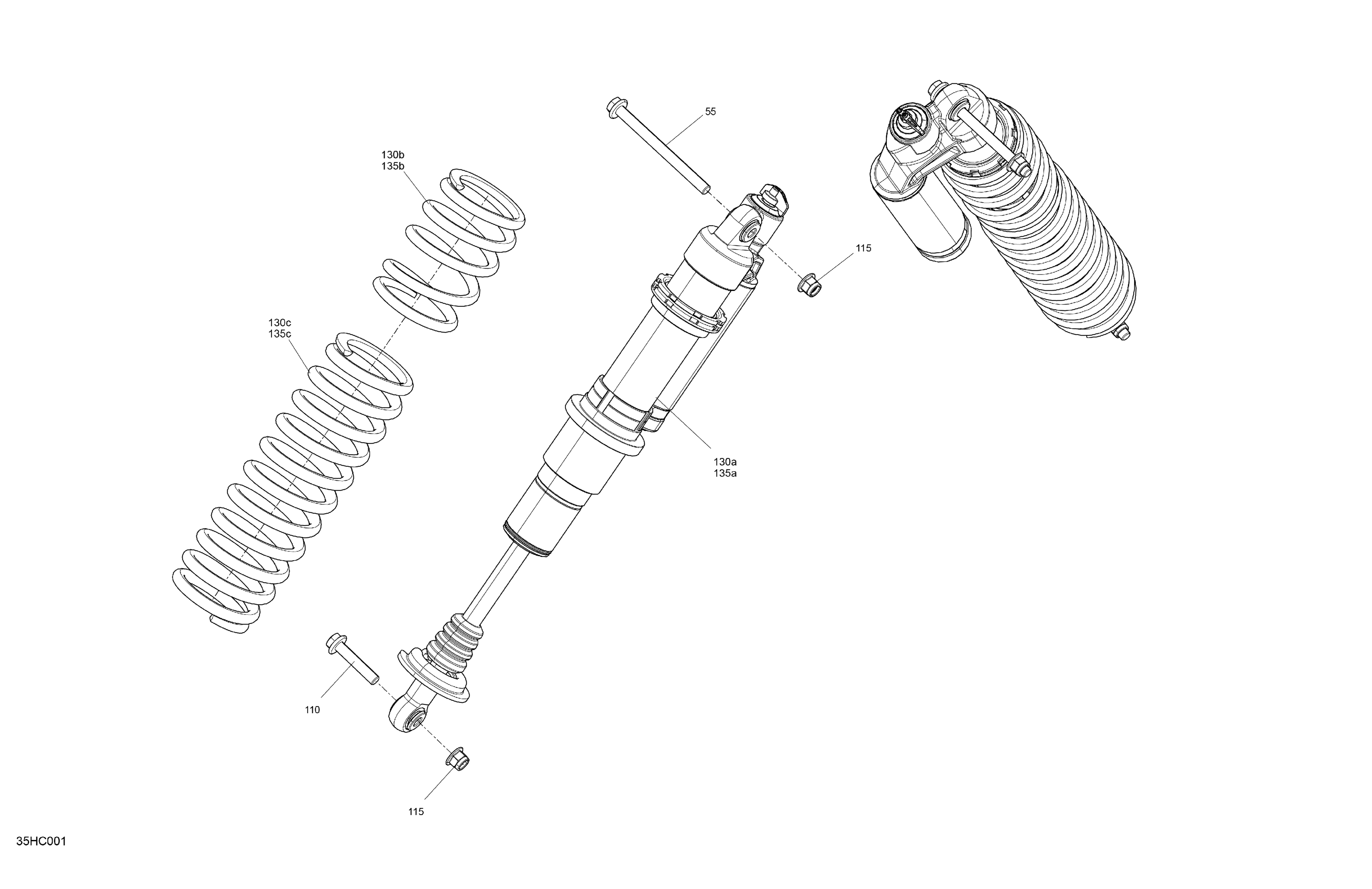 05  SUSPENSION AMORTISSEURS AVANT POUR MAVERICK X3 TURBO RR DS CATALYST GRAY EPANO 2023