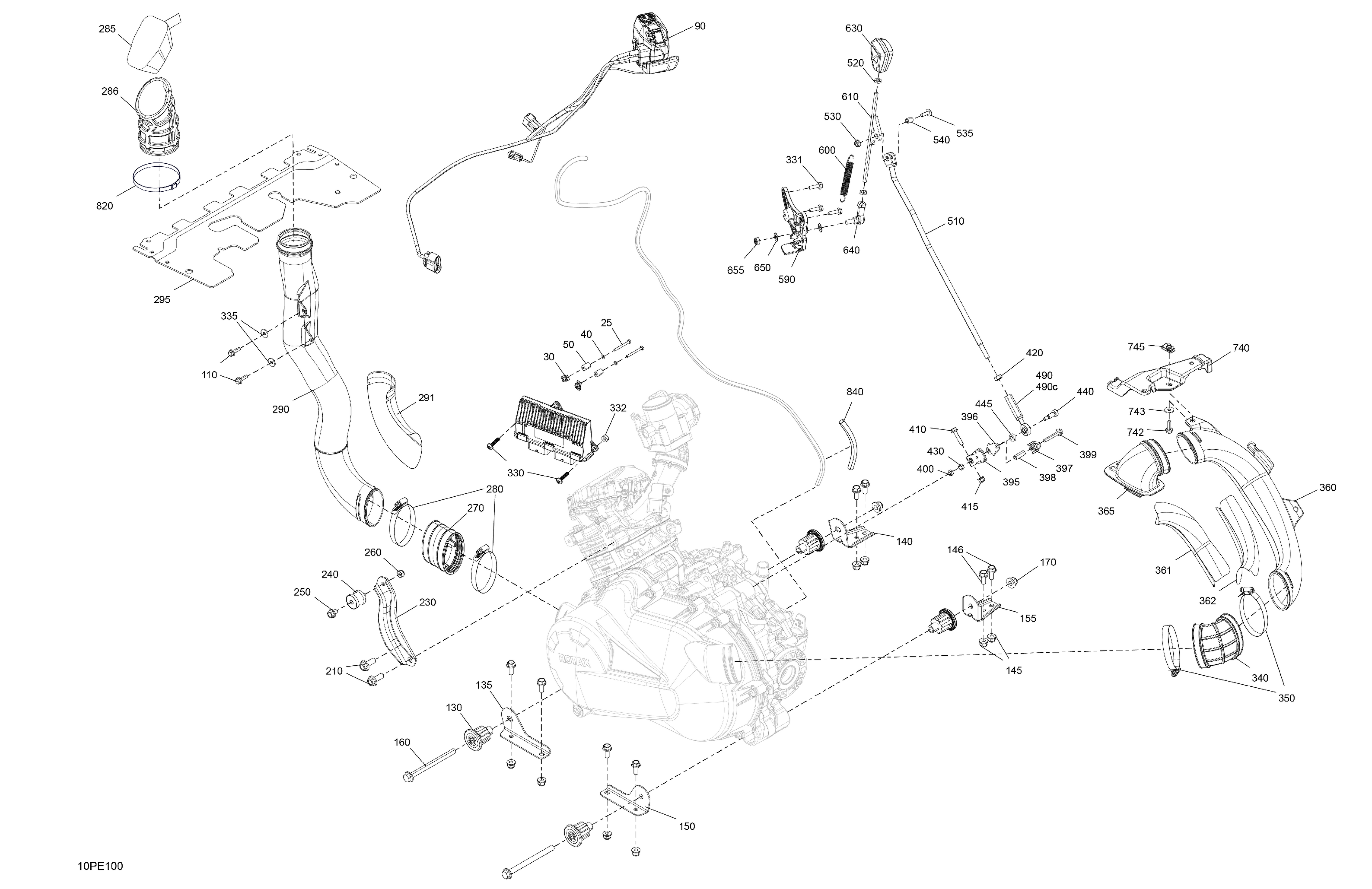 02  MOTEUR SYSTEME POUR OUTLANDER 450 EFI 6X6 XU VERT TUNDRA 2024